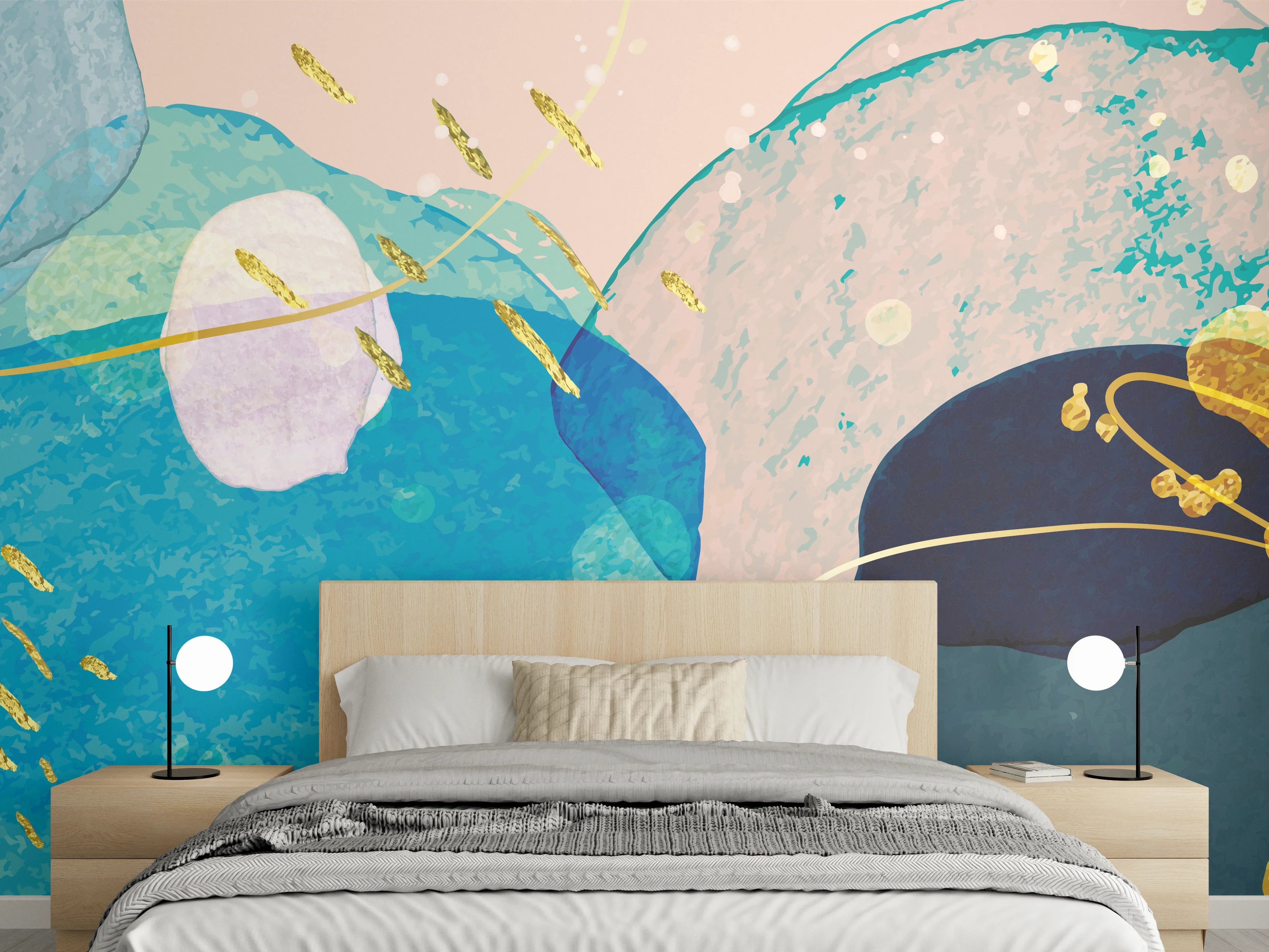 Wandverkleidung Schlafzimmer - Abstrakte Farbkomposition
