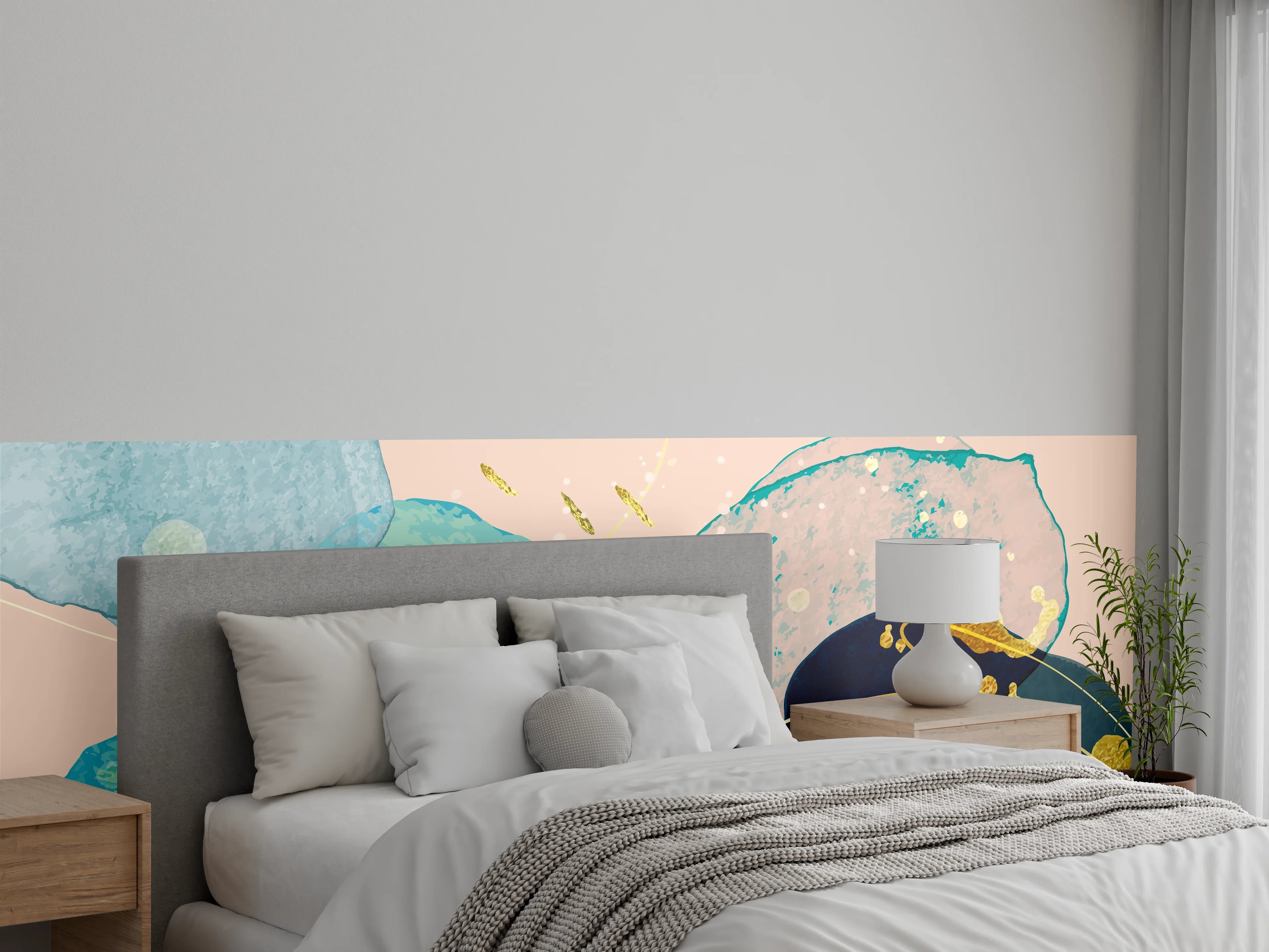Wandverkleidung Schlafzimmer - Abstrakte Farbkomposition