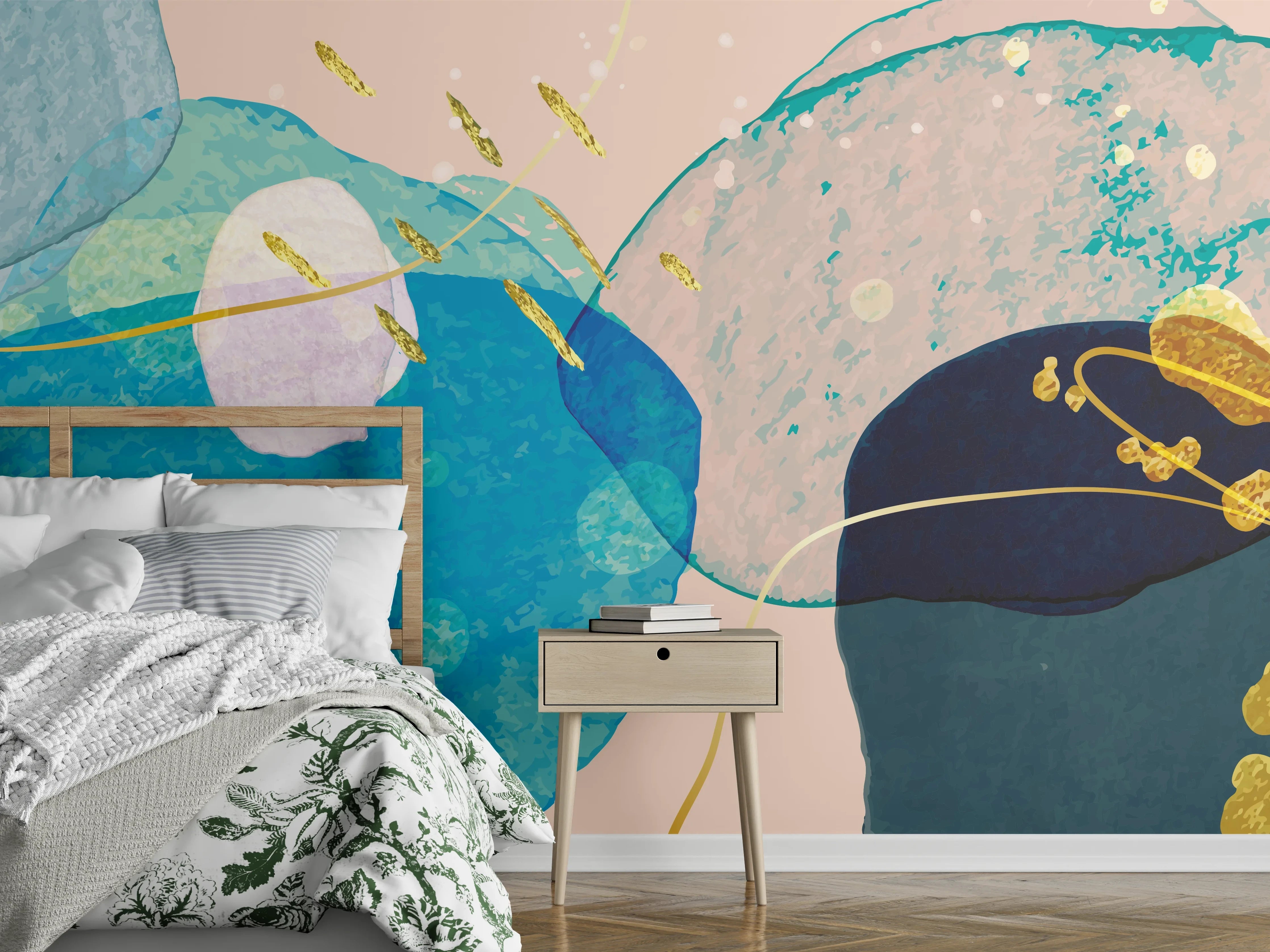 Wandverkleidung Schlafzimmer - Abstrakte Farbkomposition
