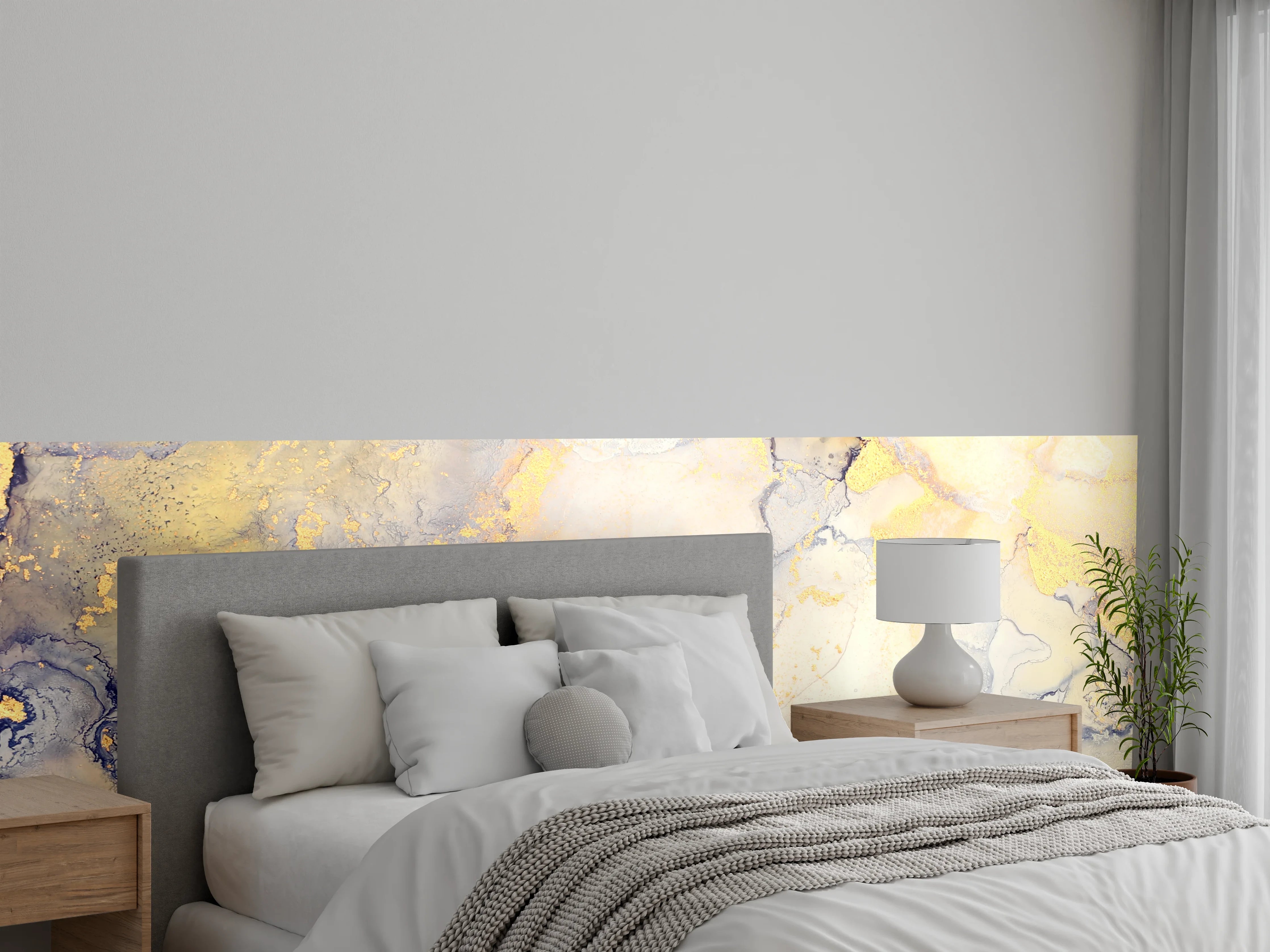 Wandverkleidung Schlafzimmer - Abstrakte Flüssigkunstmalerei mit Alkoholtinte