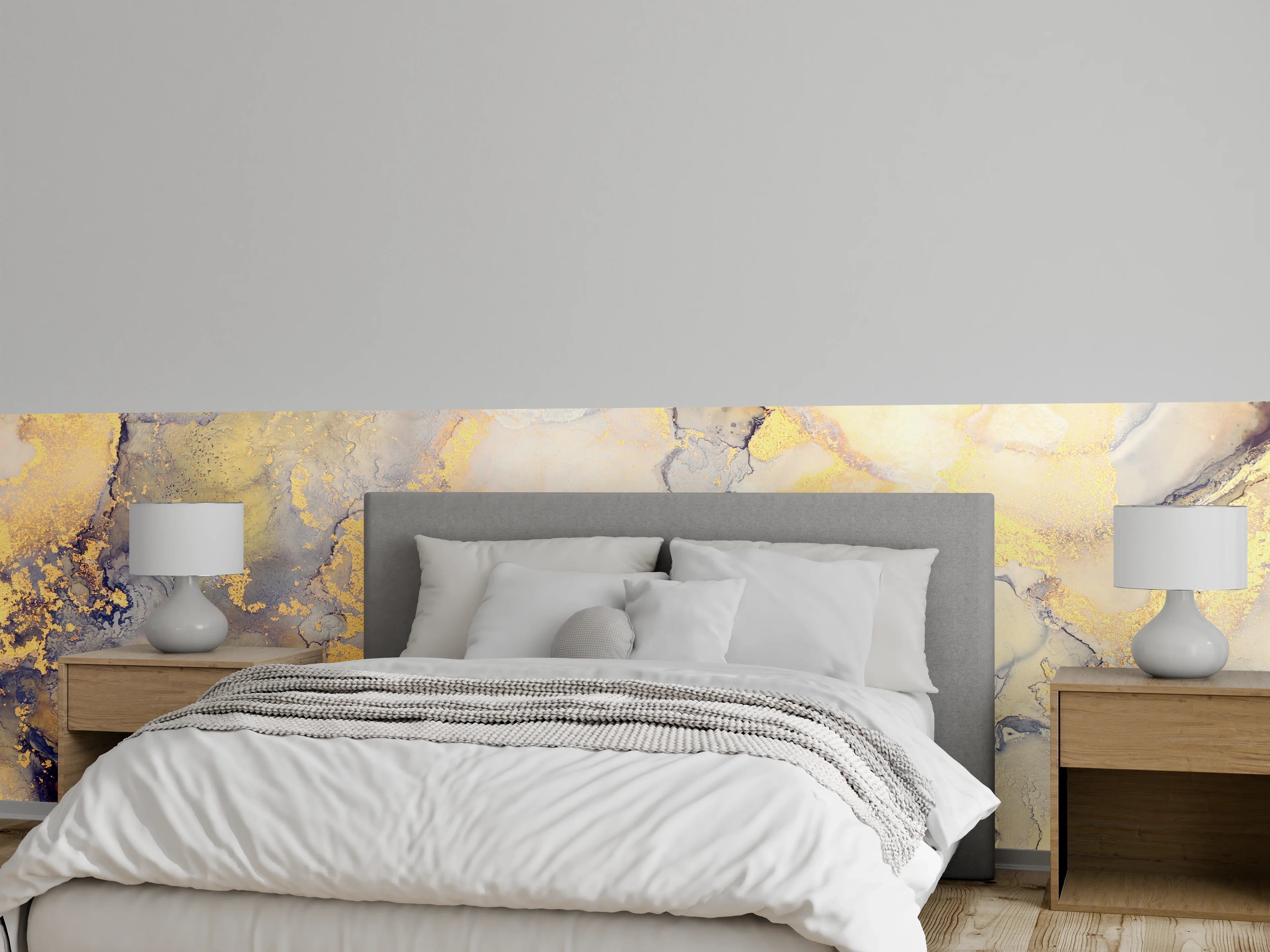 Wandverkleidung Schlafzimmer - Abstrakte Flüssigkunstmalerei mit Alkoholtinte