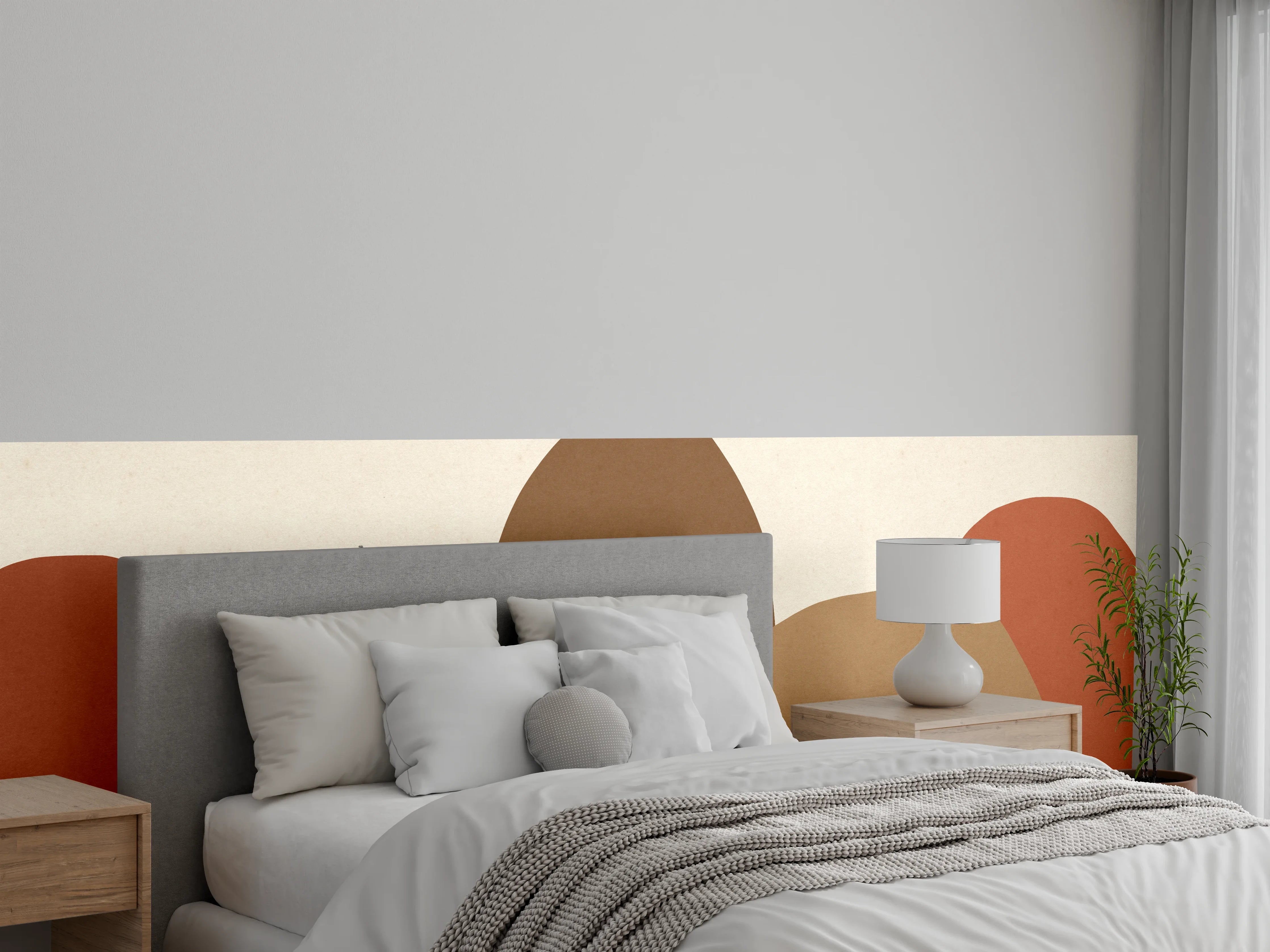 Wandverkleidung Schlafzimmer - Abstrakte Hügel Landschaft Poster