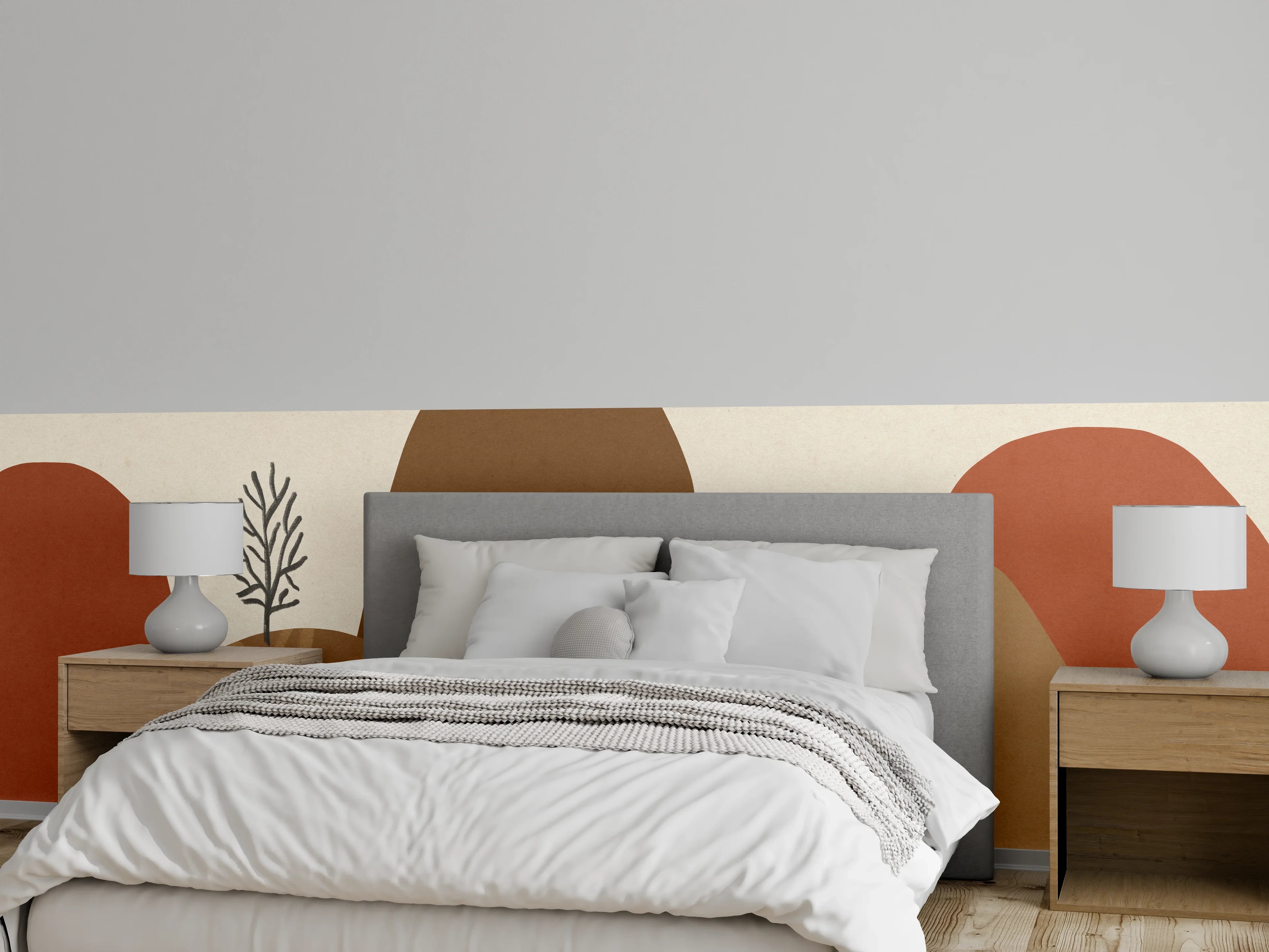 Wandverkleidung Schlafzimmer - Abstrakte Hügel Landschaft Poster