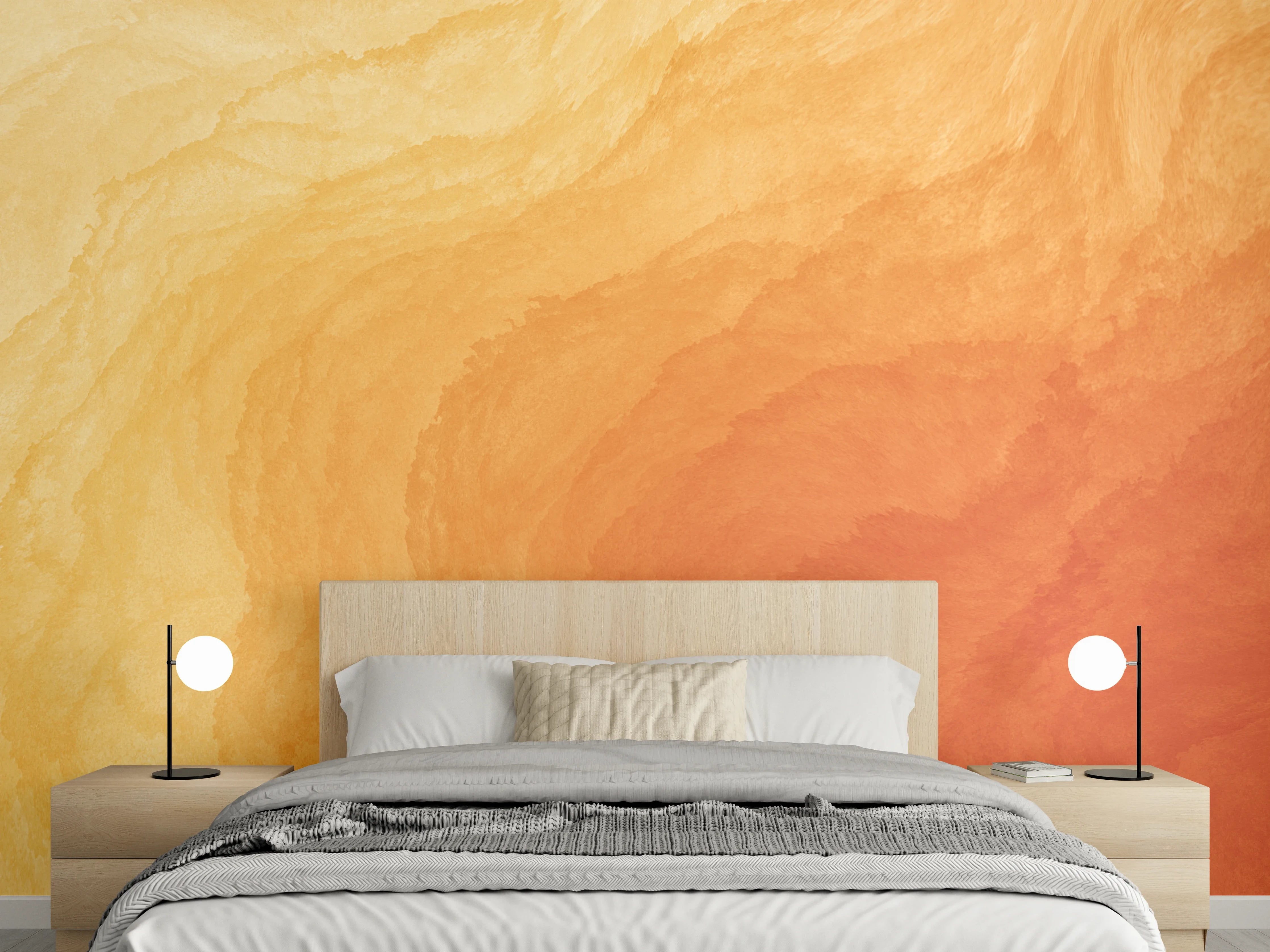 Wandverkleidung Schlafzimmer - Abstrakte Kunst - Aquarell