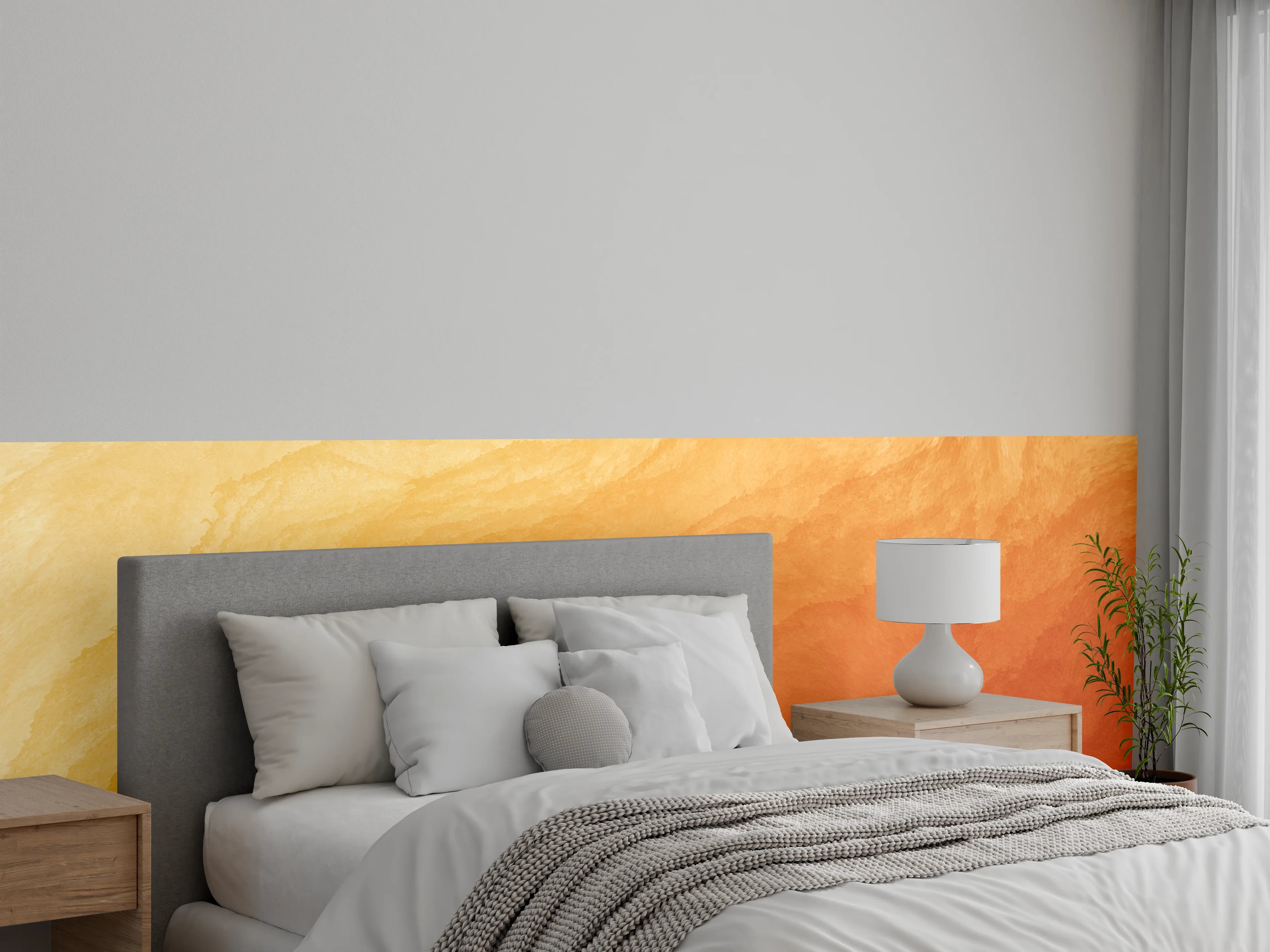 Wandverkleidung Schlafzimmer - Abstrakte Kunst - Aquarell
