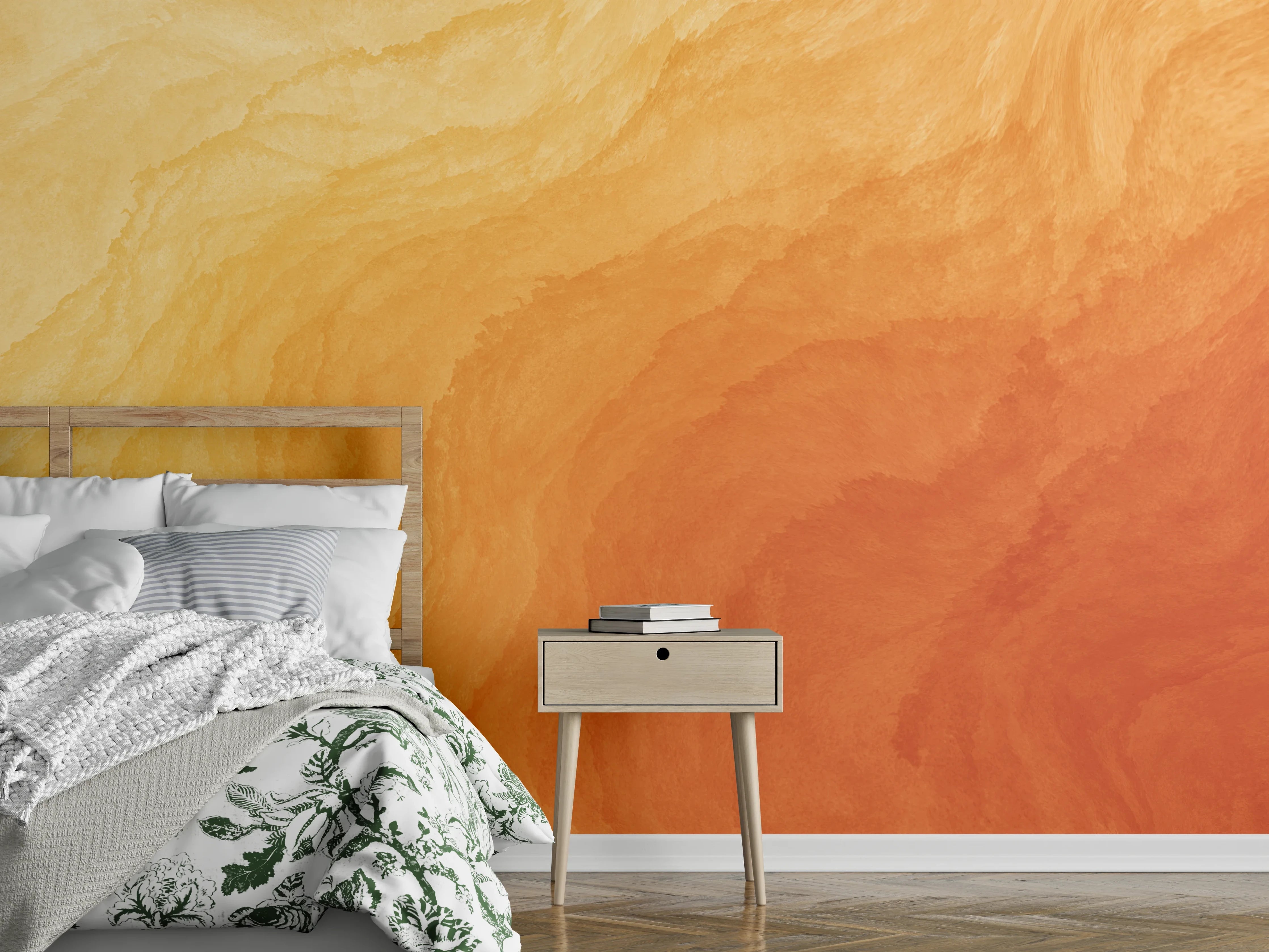 Wandverkleidung Schlafzimmer - Abstrakte Kunst - Aquarell