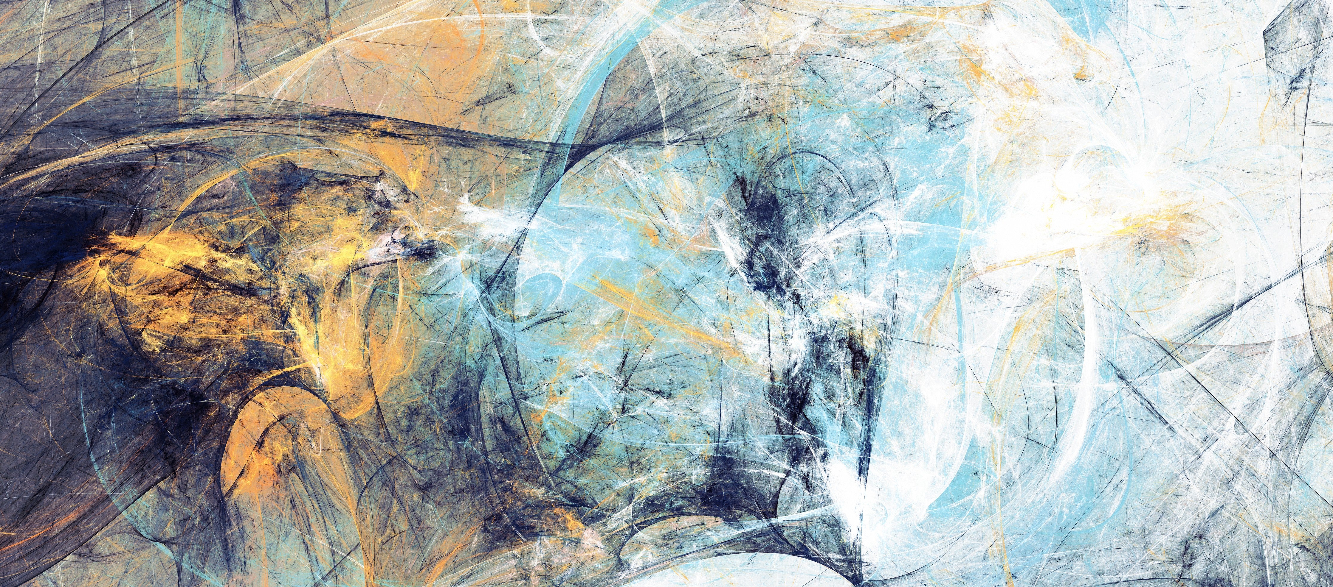 Wandverkleidung Schlafzimmer-Abstrakte Kunst Blau Beige Weiß