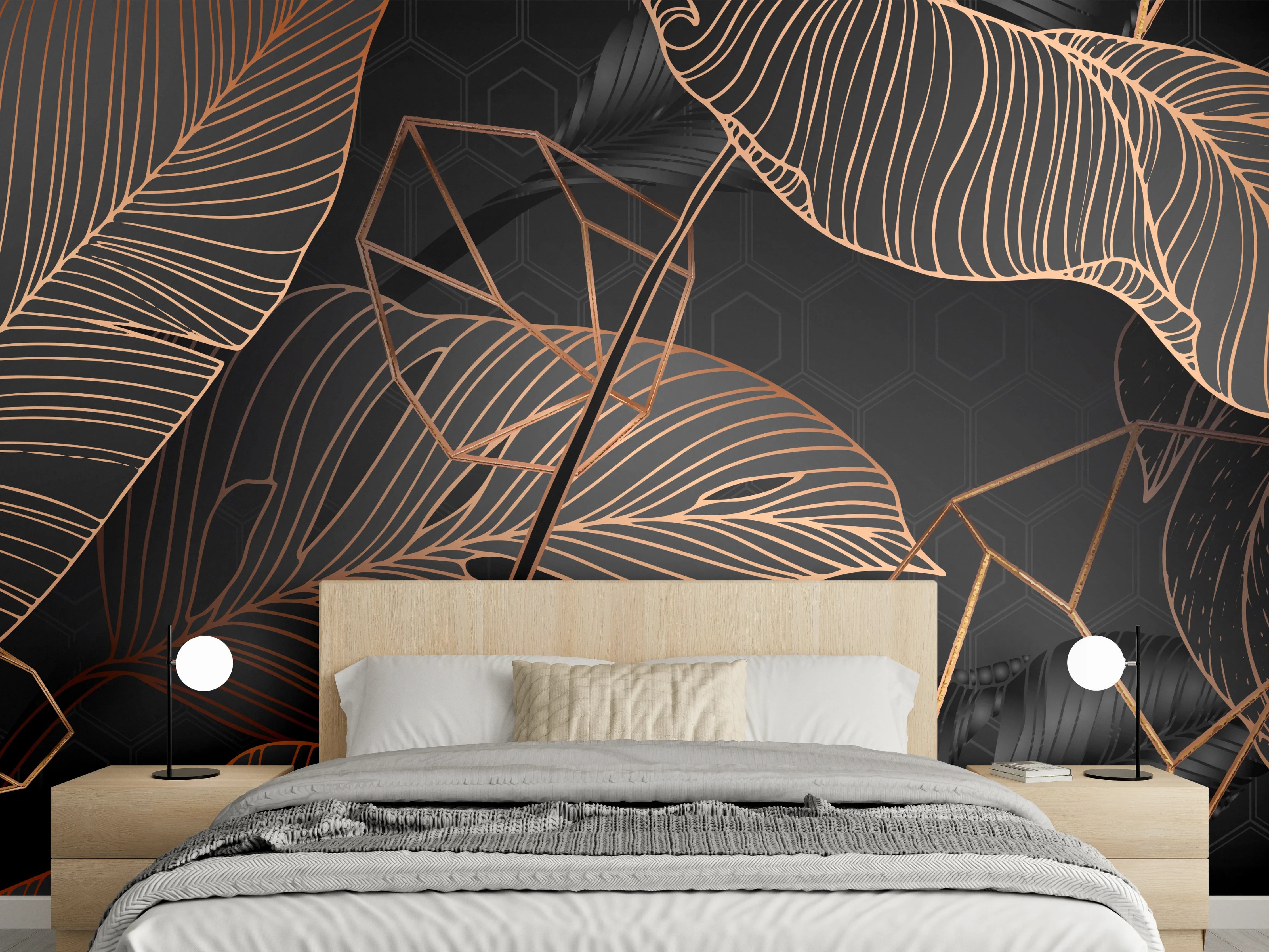 Wandverkleidung Schlafzimmer - Abstrakte Kupfer Textur Muster