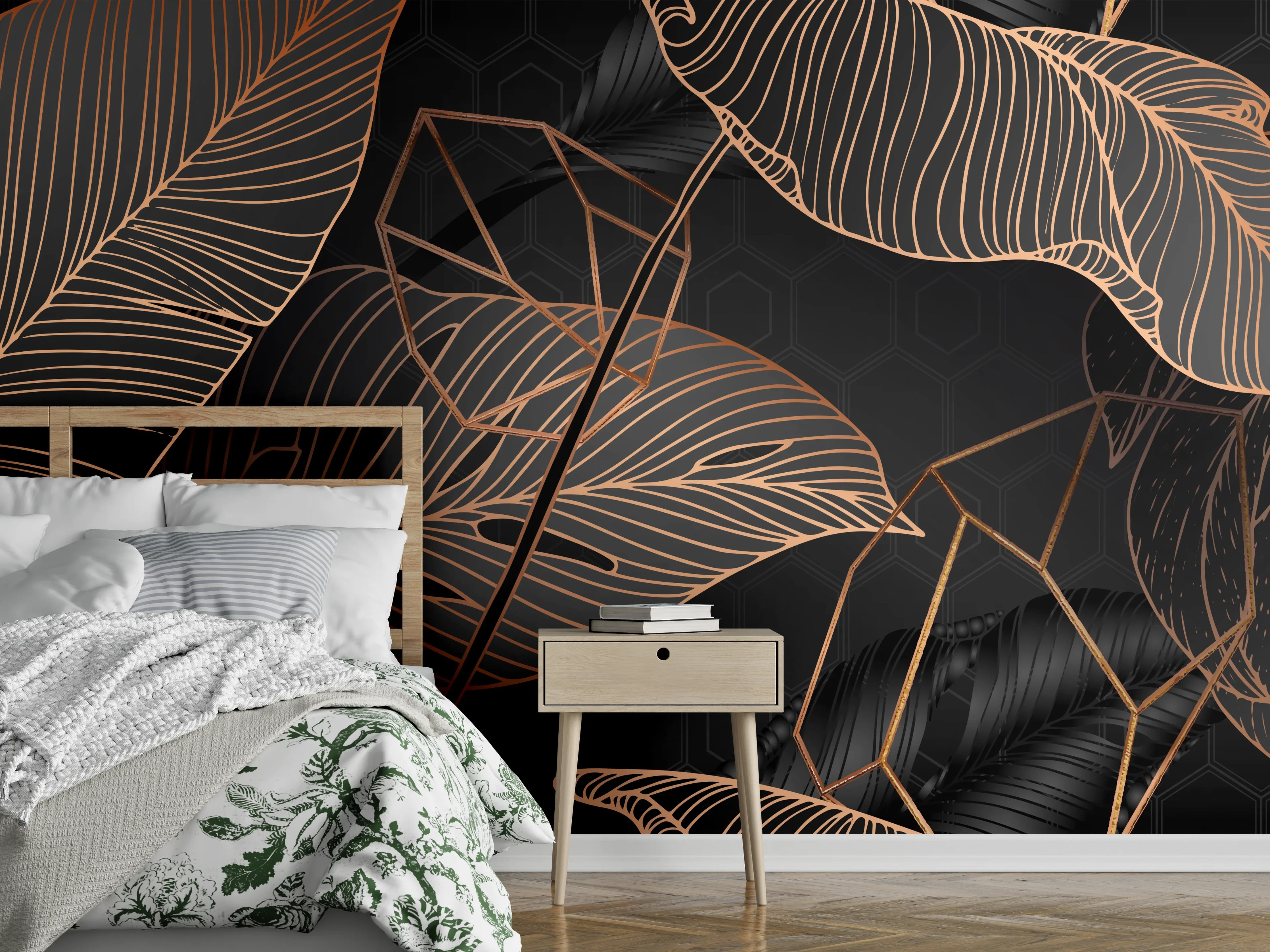 Wandverkleidung Schlafzimmer - Abstrakte Kupfer Textur Muster