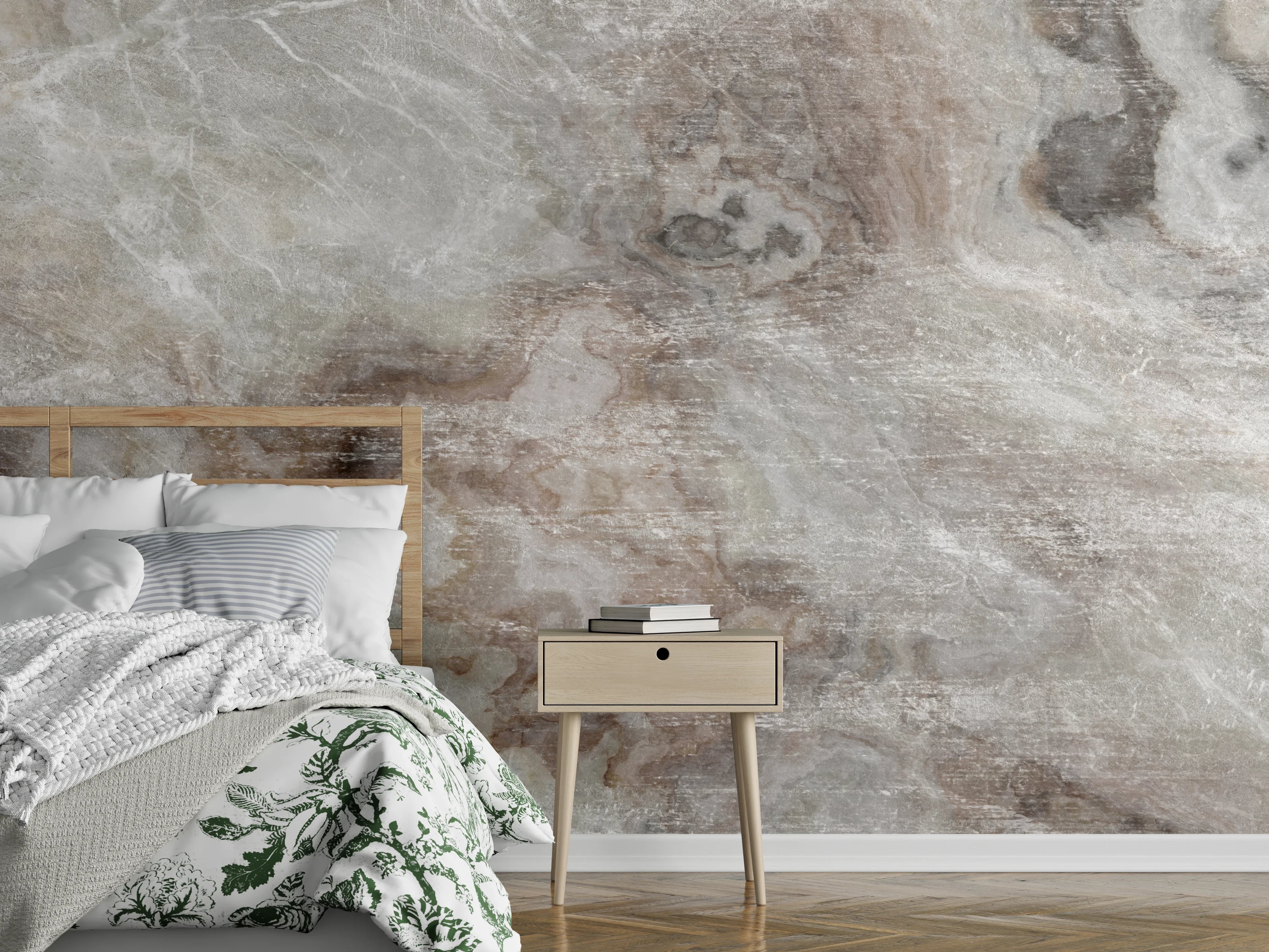 Wandverkleidung Schlafzimmer - Abstrakte Marmor Stein Textur