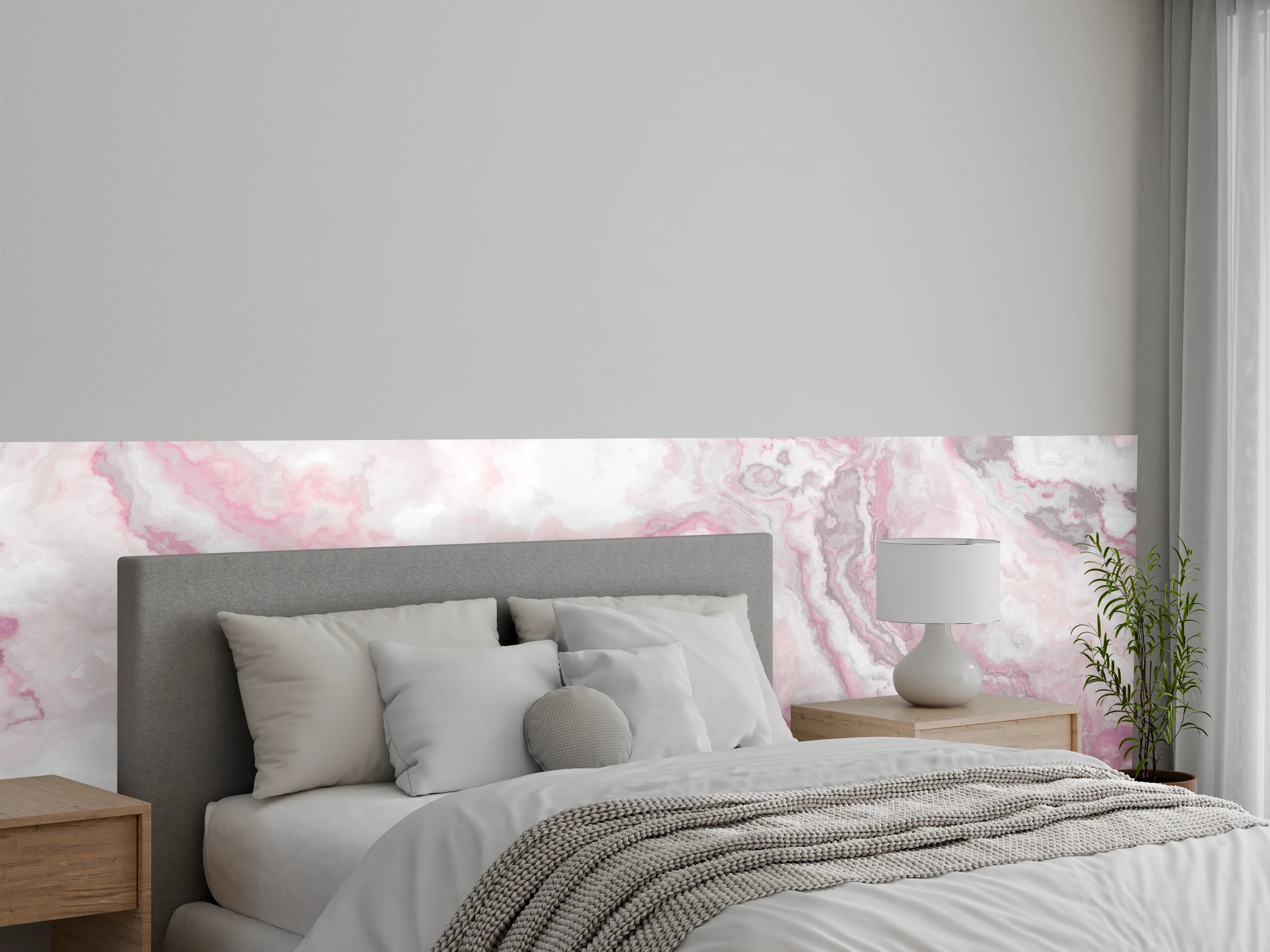 Wandverkleidung Schlafzimmer - Abstrakte Marmor Struktur - Aquarelldarstellung