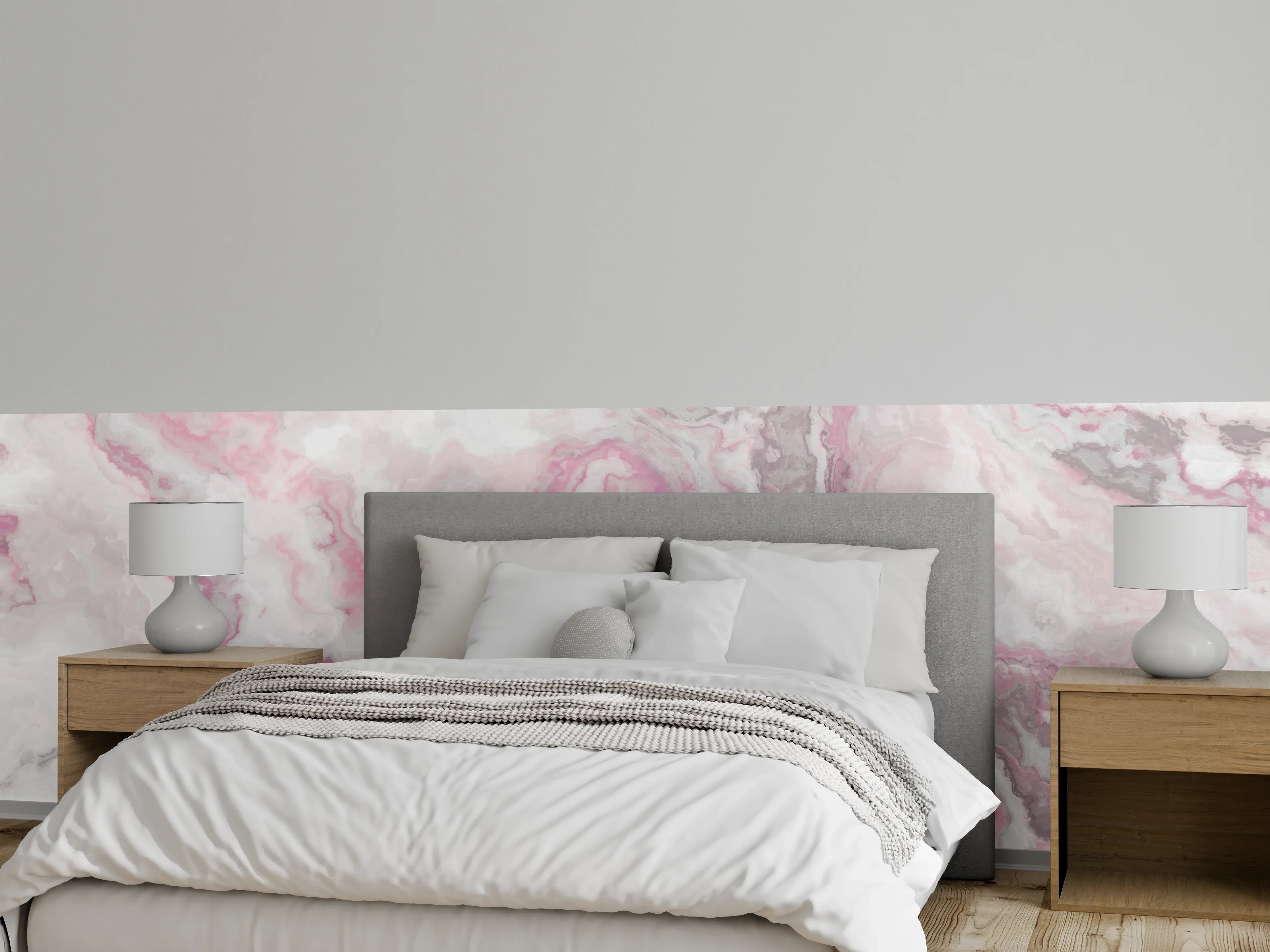 Wandverkleidung Schlafzimmer - Abstrakte Marmor Struktur - Aquarelldarstellung