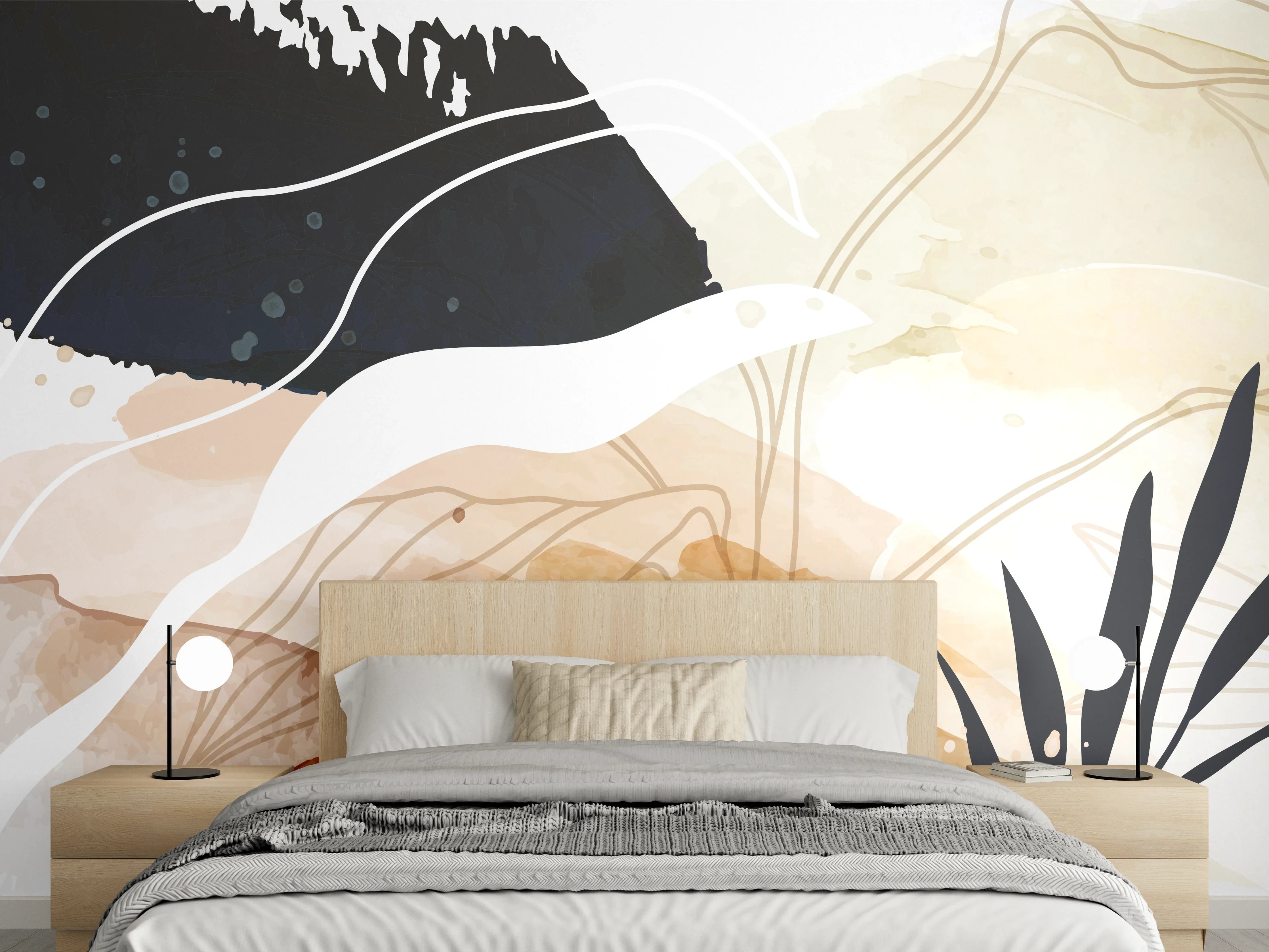 Wandverkleidung Schlafzimmer - Abstrakte Natur Kunst