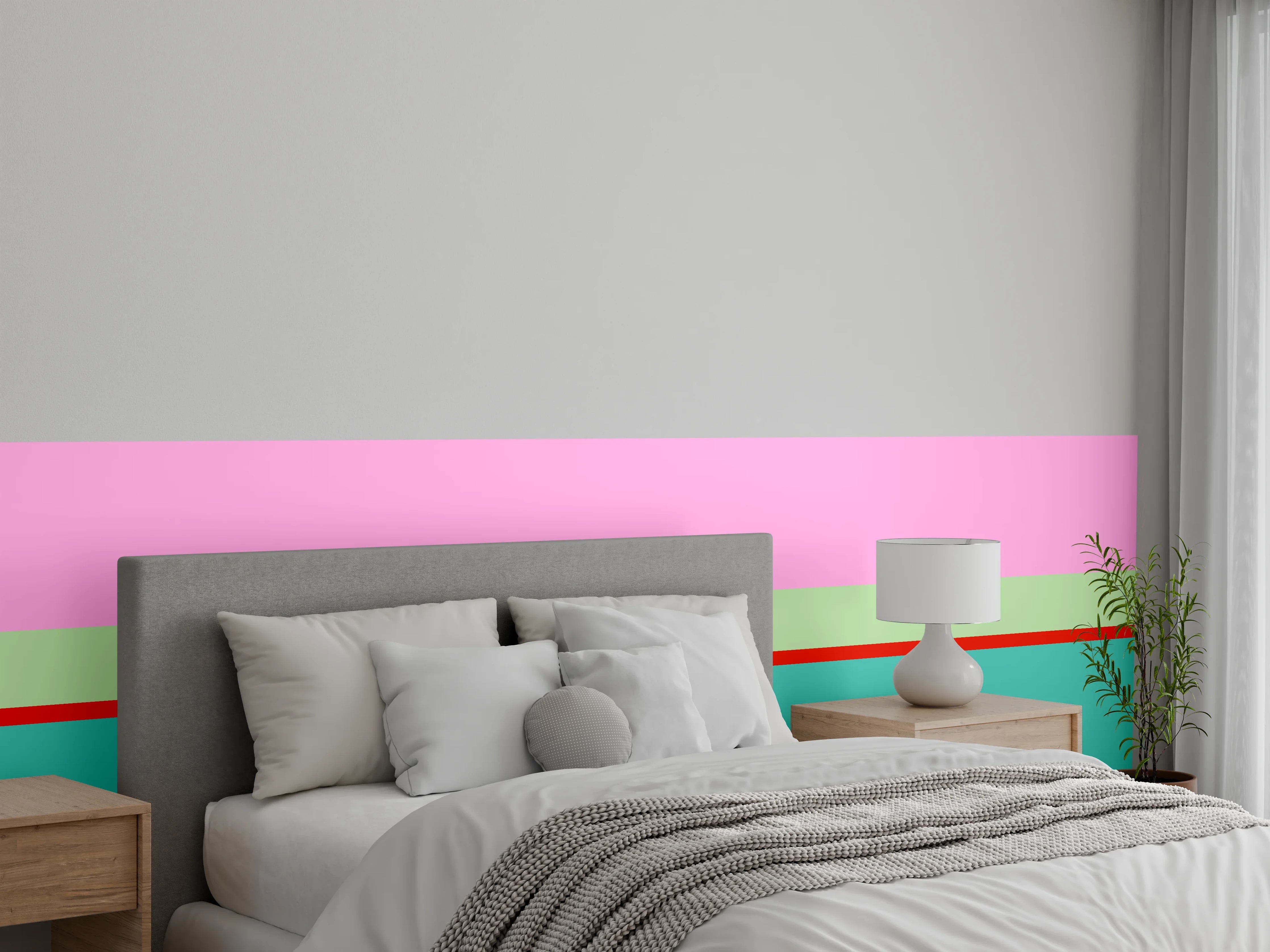 Wandverkleidung Schlafzimmer - Abstrakte Pastellfarben Wanddeko