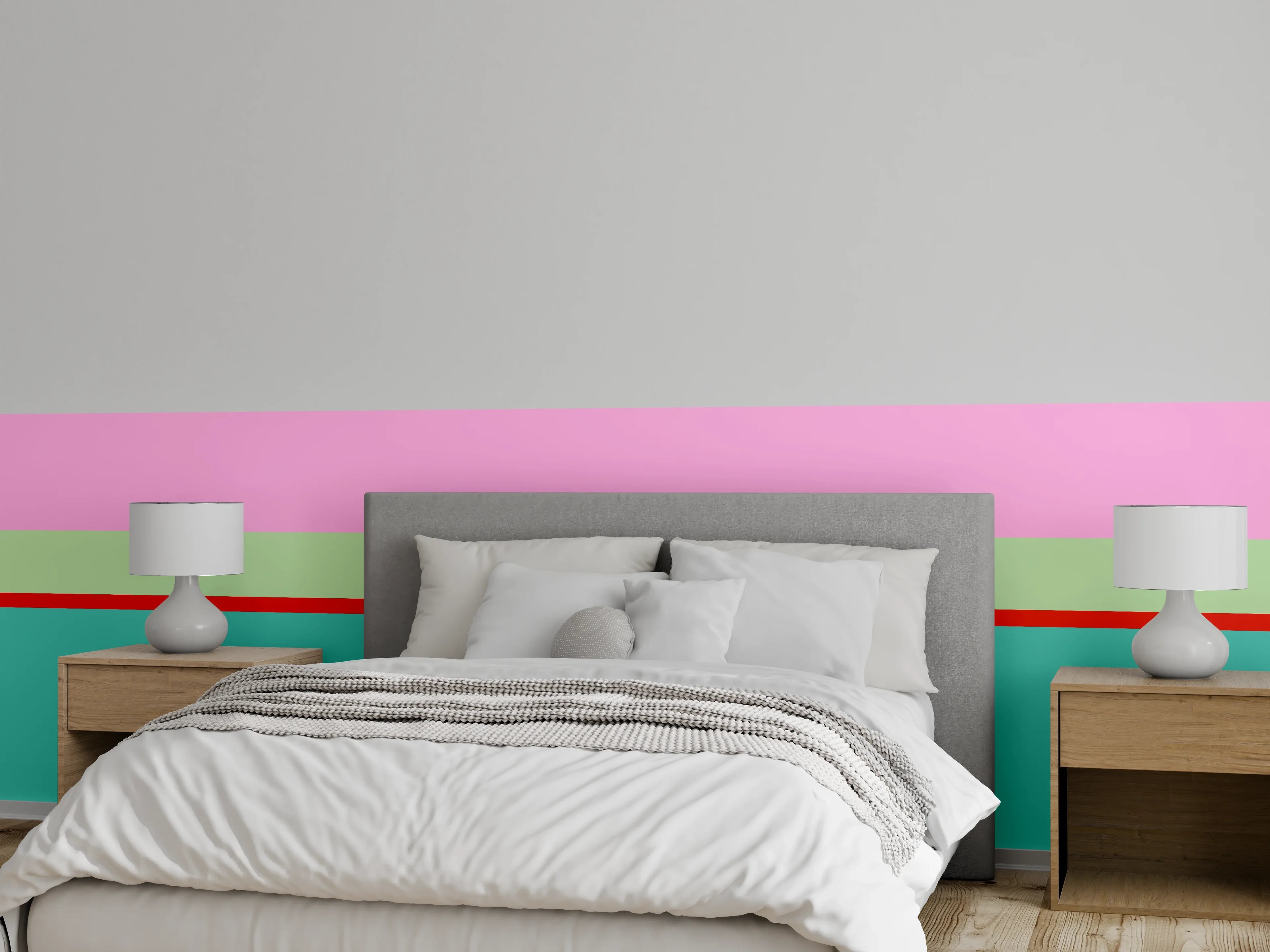 Wandverkleidung Schlafzimmer - Abstrakte Pastellfarben Wanddeko
