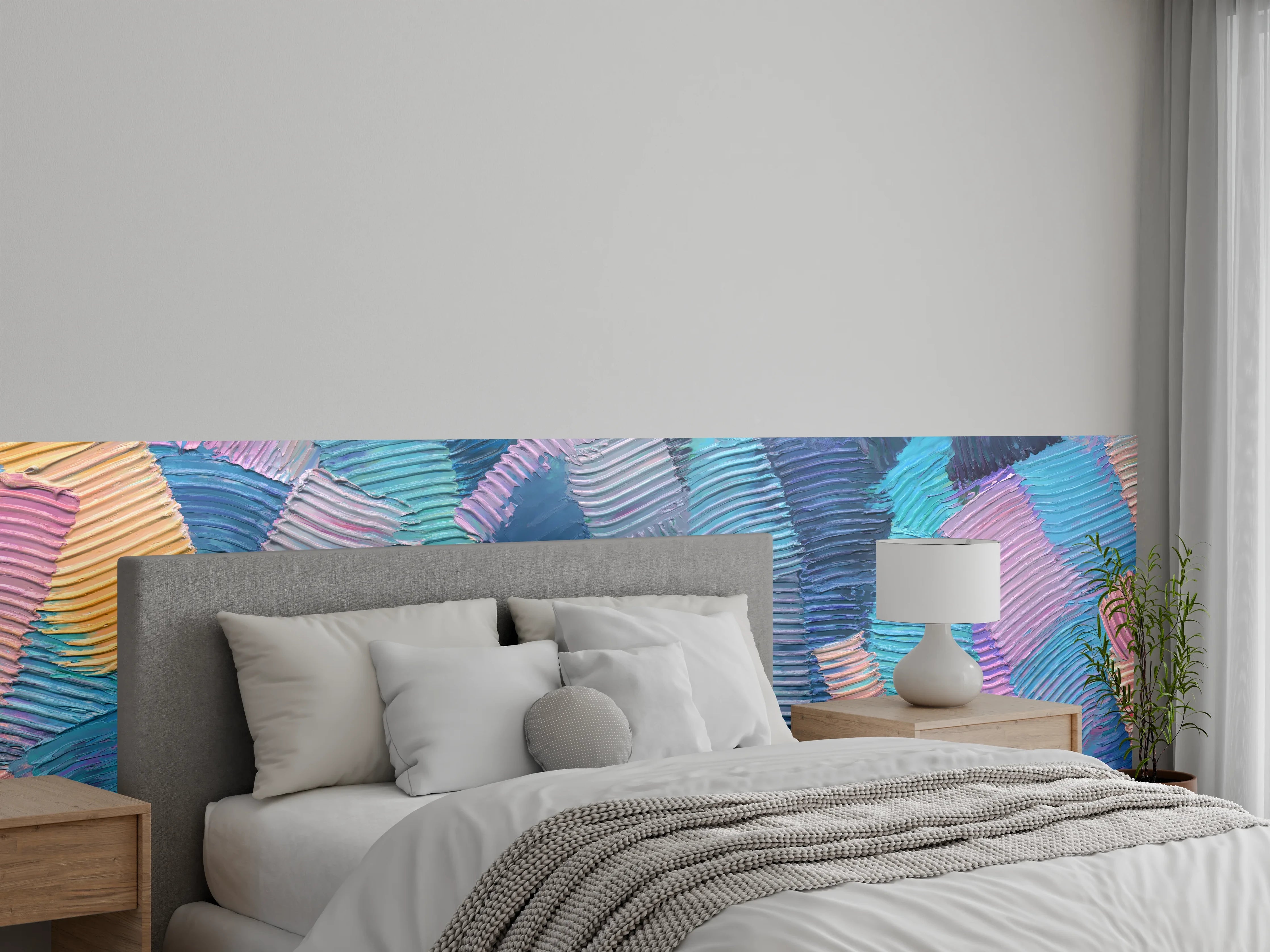 Wandverkleidung Schlafzimmer - Abstrakte Pastellmalerei modern