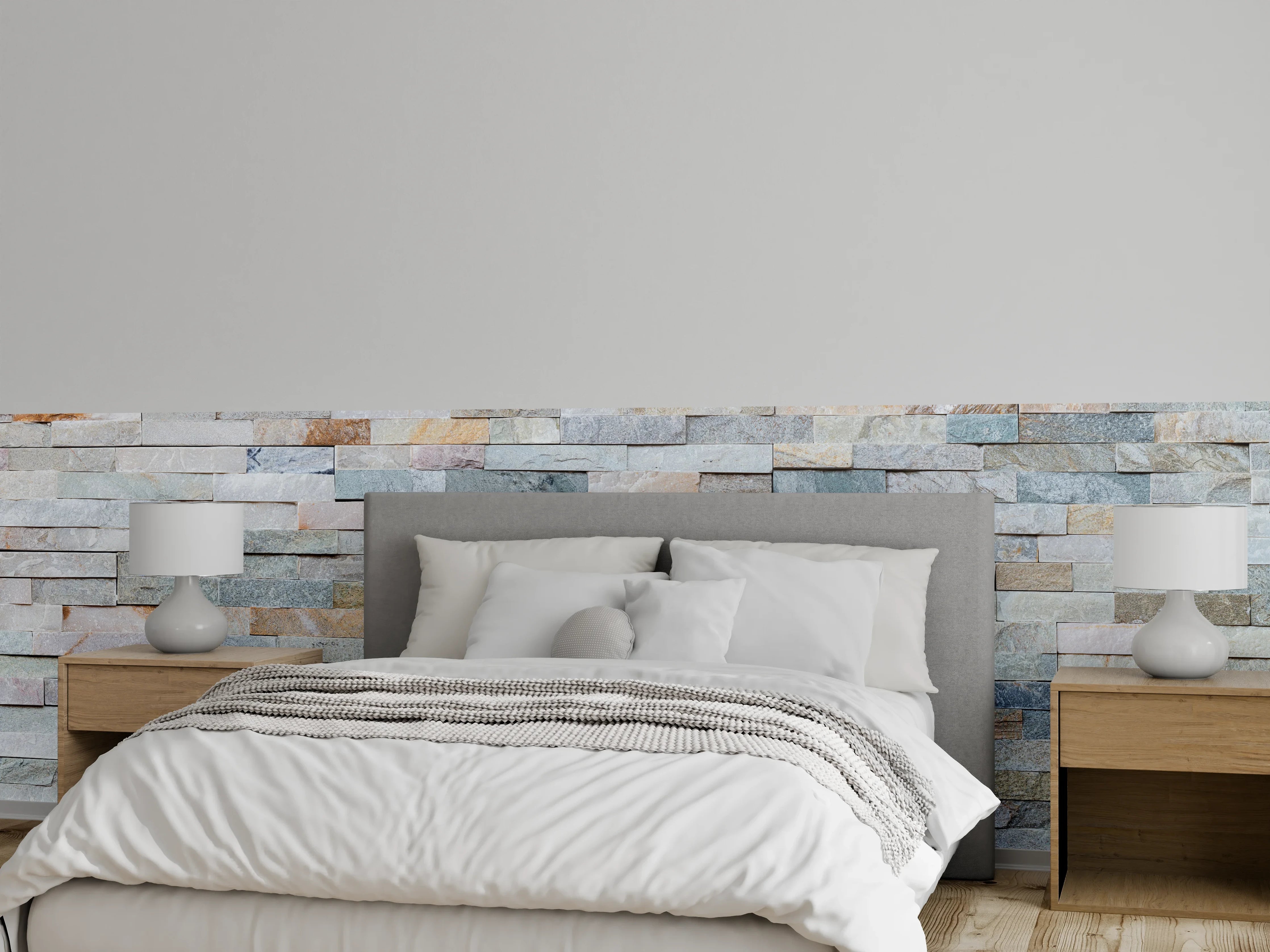 Wandverkleidung Schlafzimmer - Abstrakte Steinwandmuster