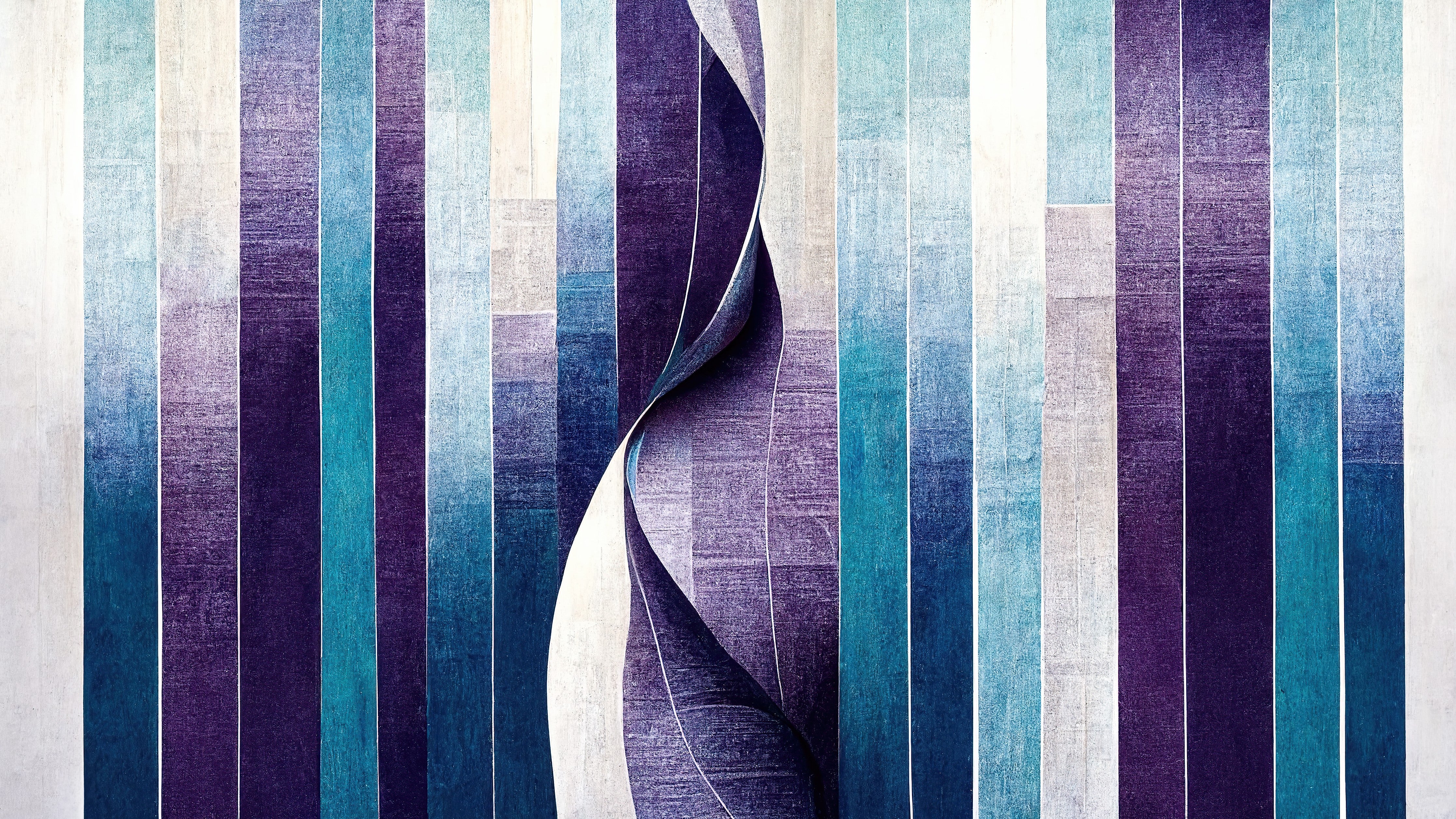 Wandverkleidung Schlafzimmer-Abstrakte Streifen in Blau und Violett