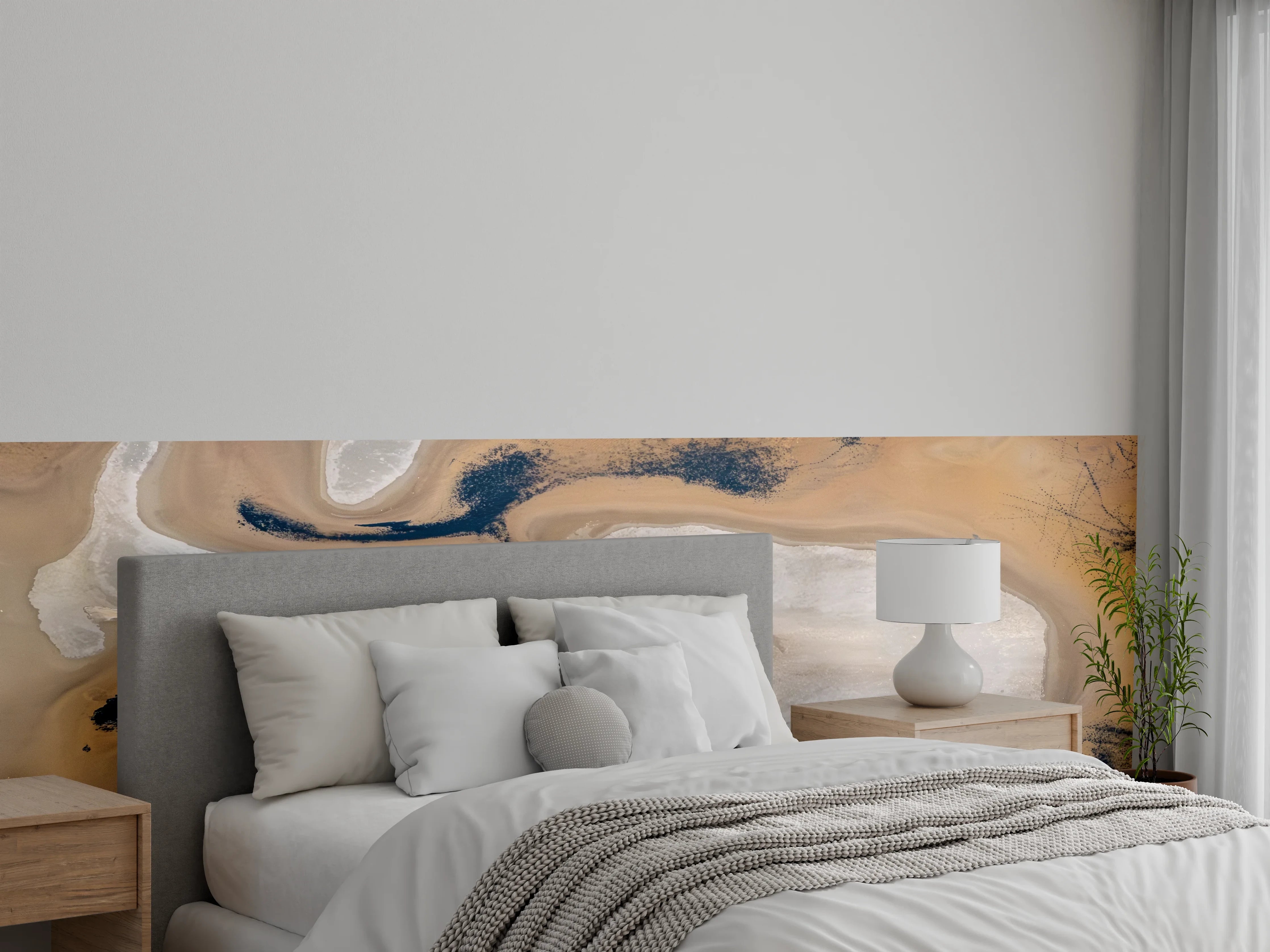 Wandverkleidung Schlafzimmer - Abstrakte Wüstenlandschaft aus der Luft