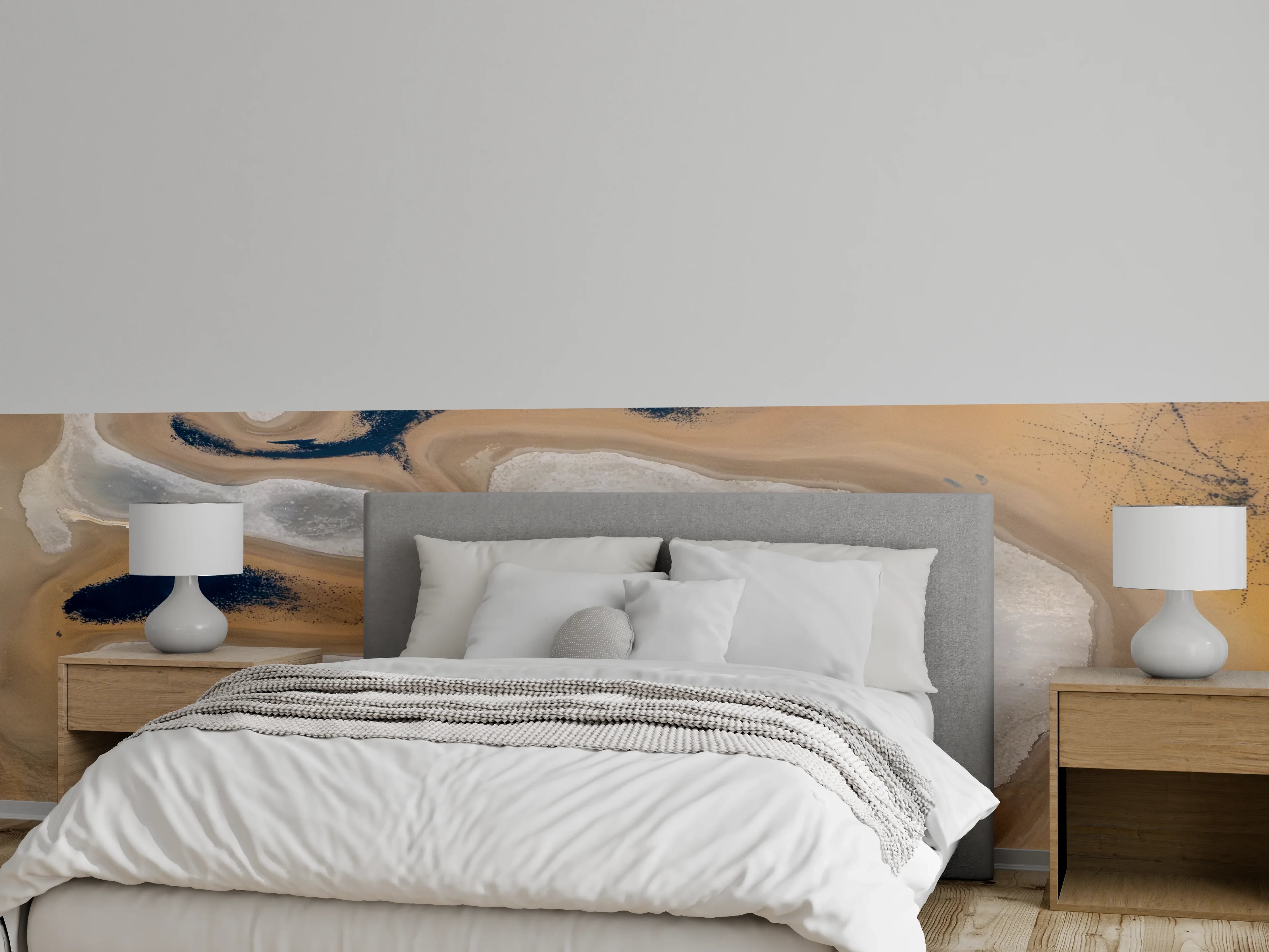 Wandverkleidung Schlafzimmer - Abstrakte Wüstenlandschaft aus der Luft