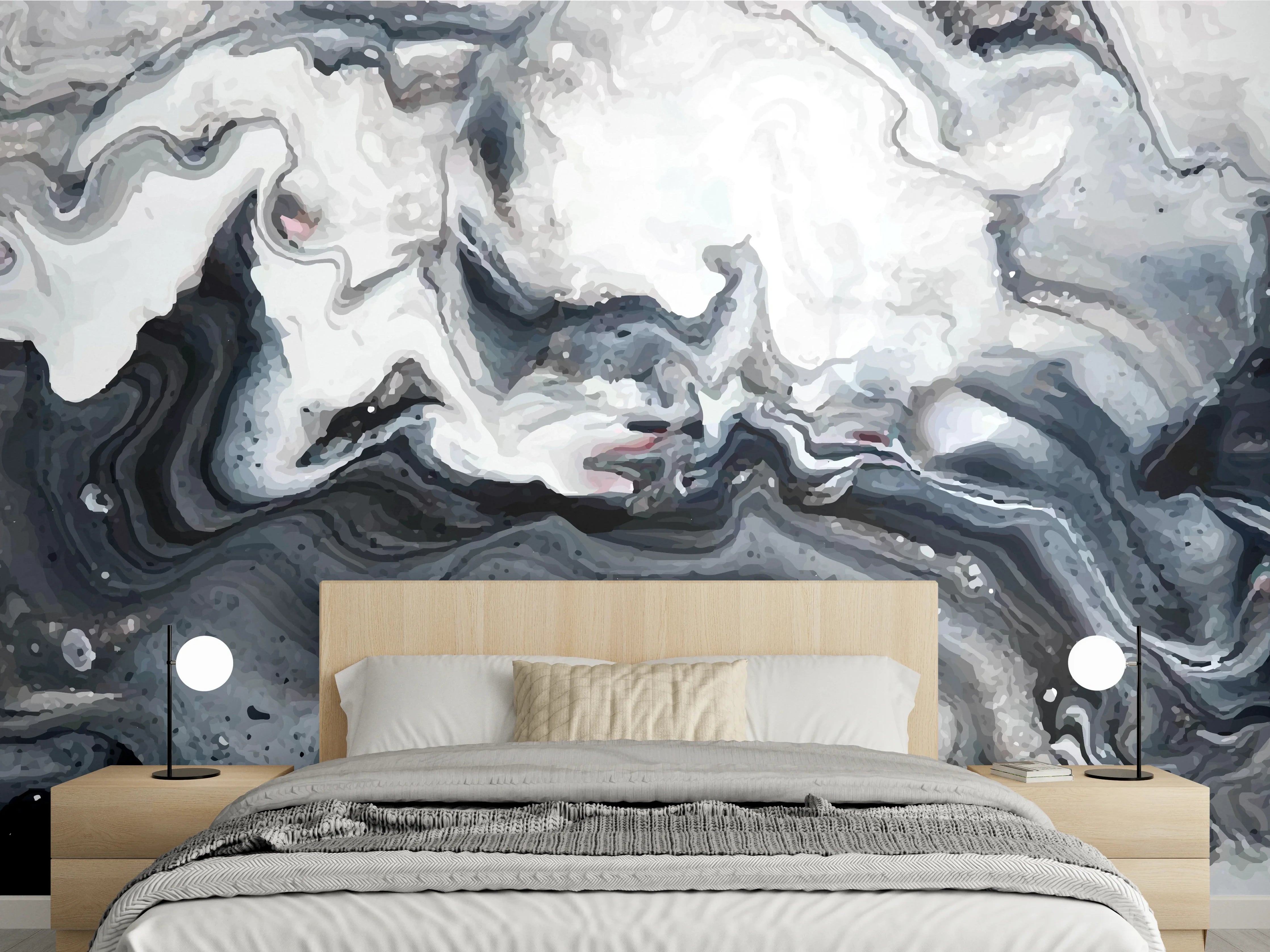 Wandverkleidung Schlafzimmer - Abstrakter Marmor