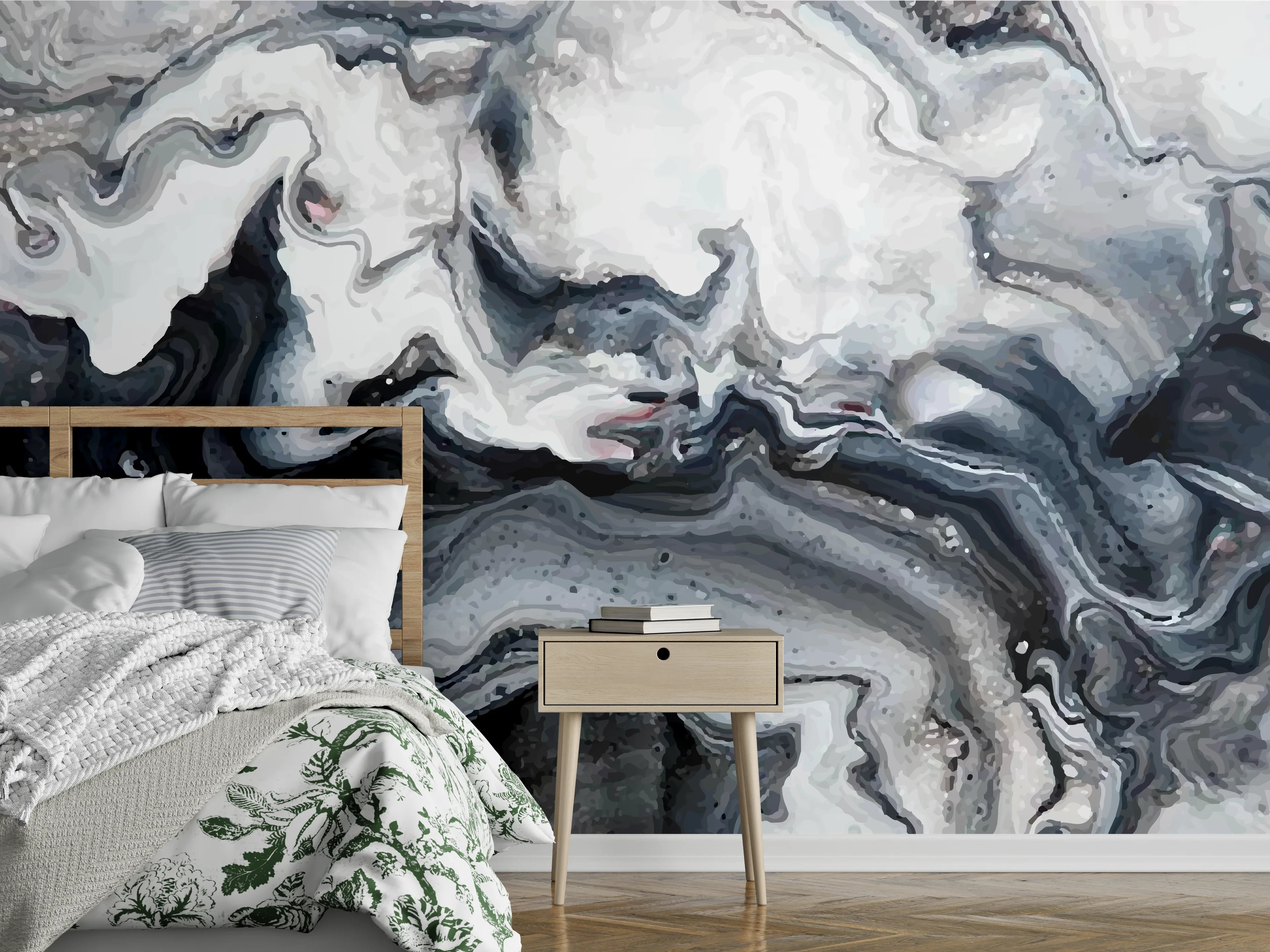 Wandverkleidung Schlafzimmer - Abstrakter Marmor