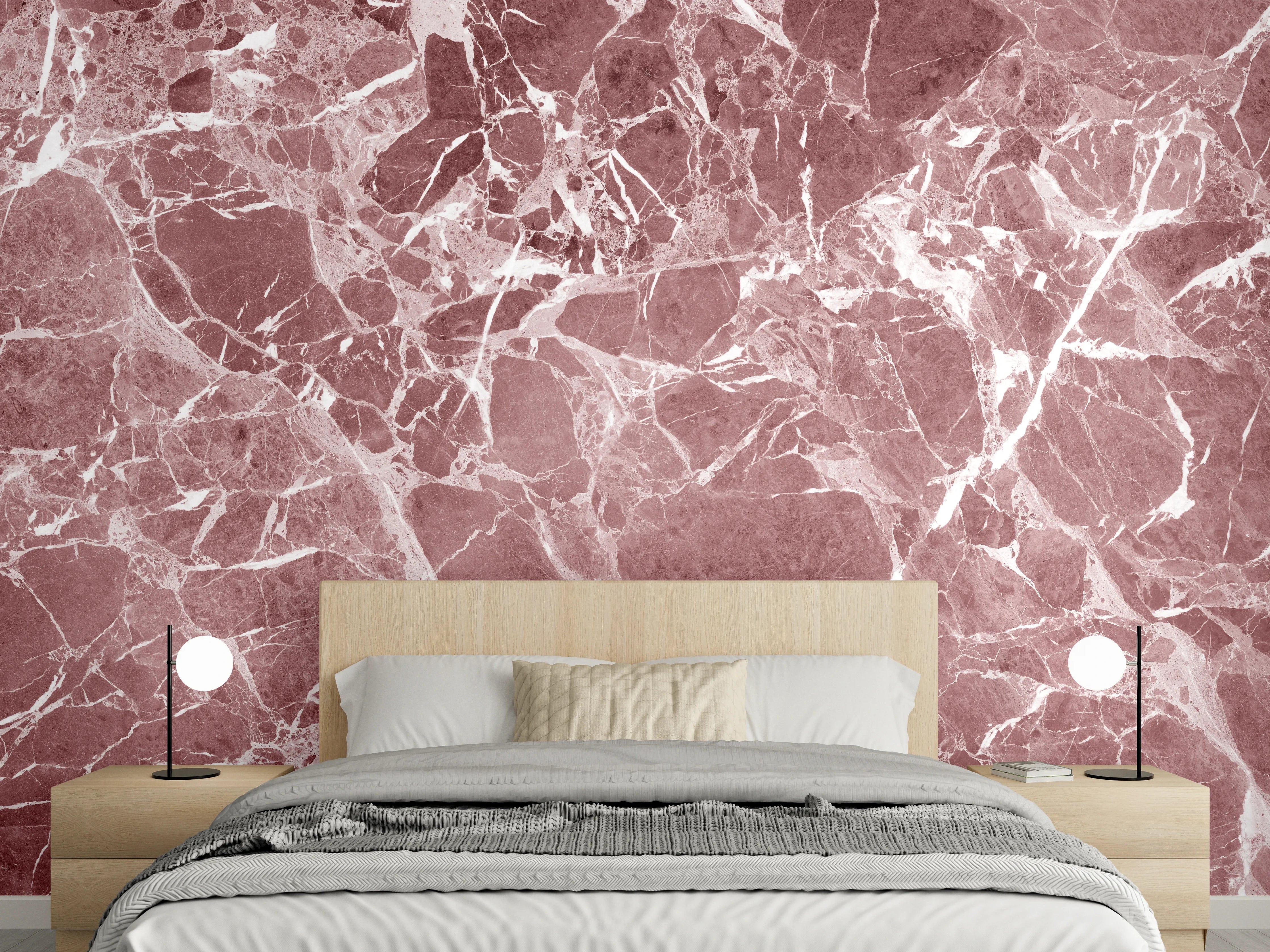 Wandverkleidung Schlafzimmer - Abstrakter roter Marmor Textur