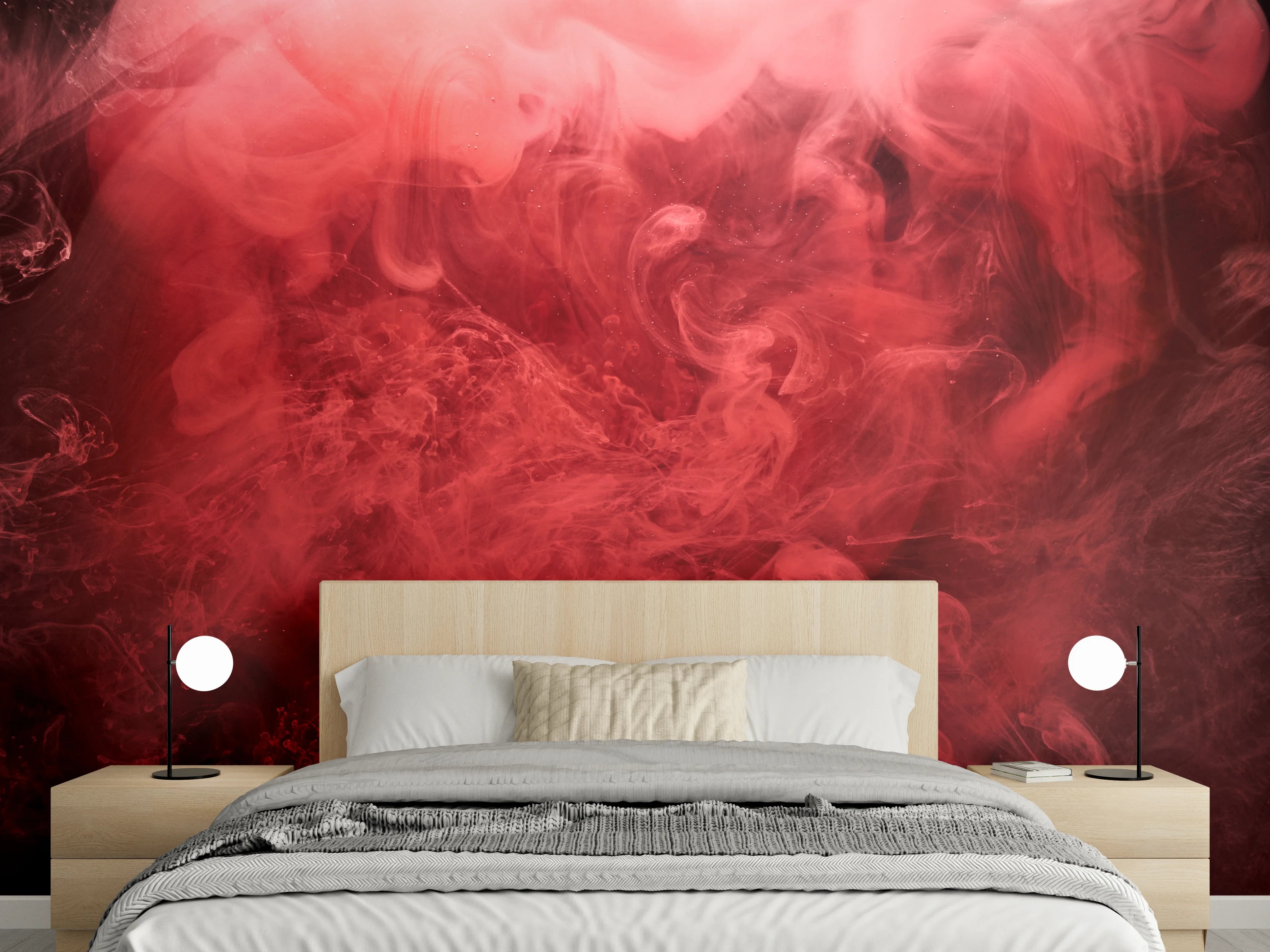 Wandverkleidung Schlafzimmer - Abstrakter roter Ozean