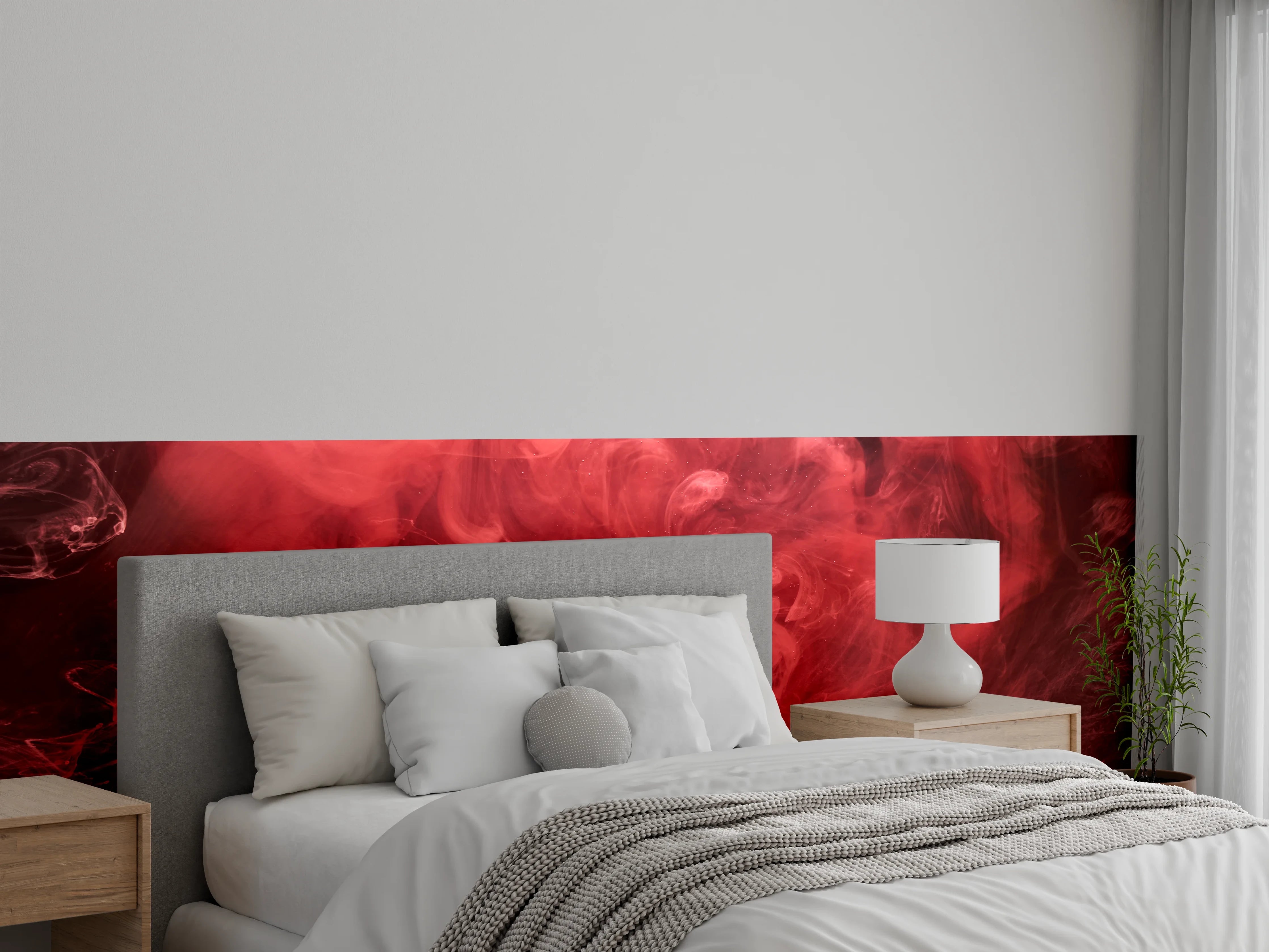 Wandverkleidung Schlafzimmer - Abstrakter roter Ozean