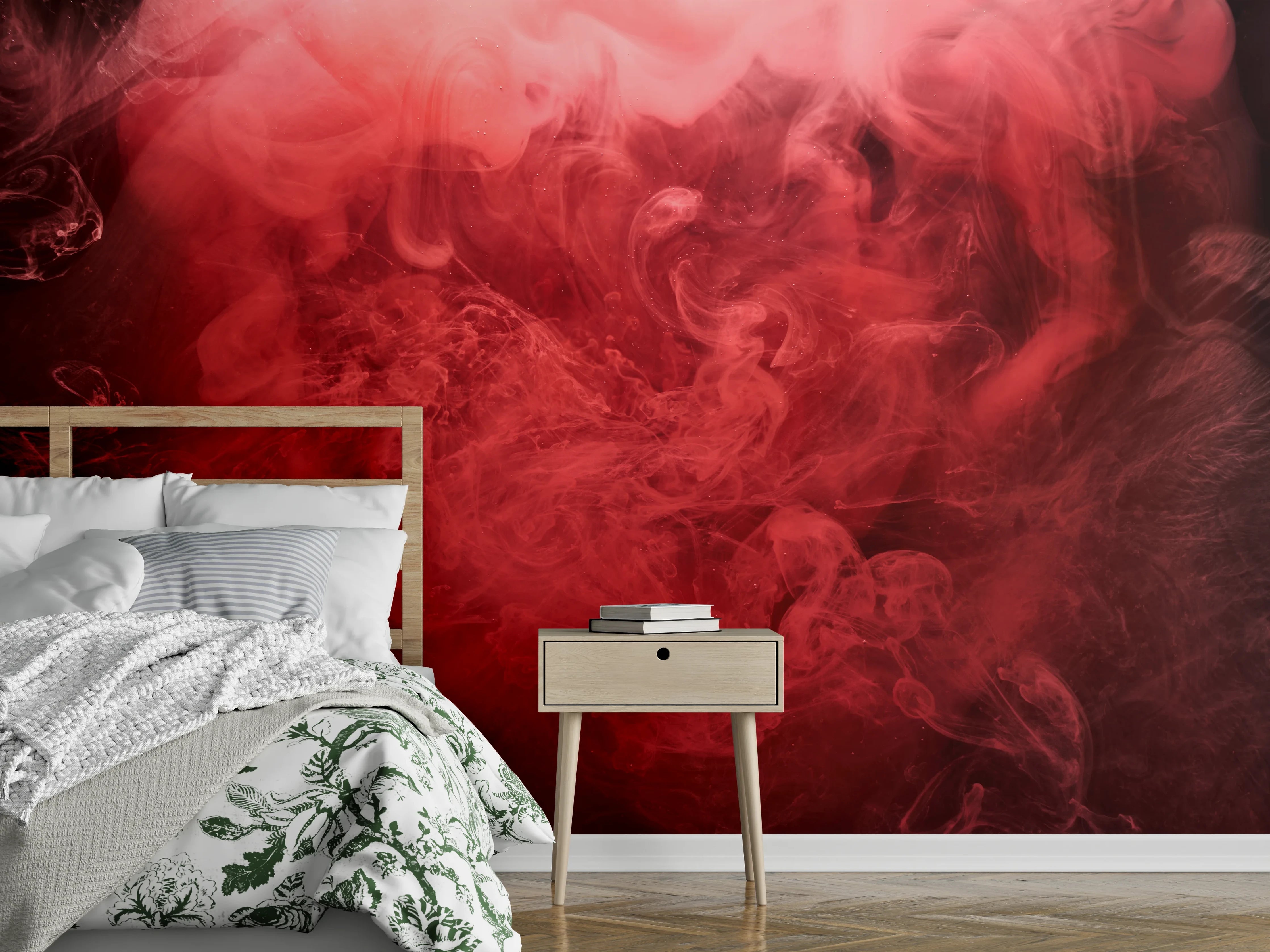 Wandverkleidung Schlafzimmer - Abstrakter roter Ozean