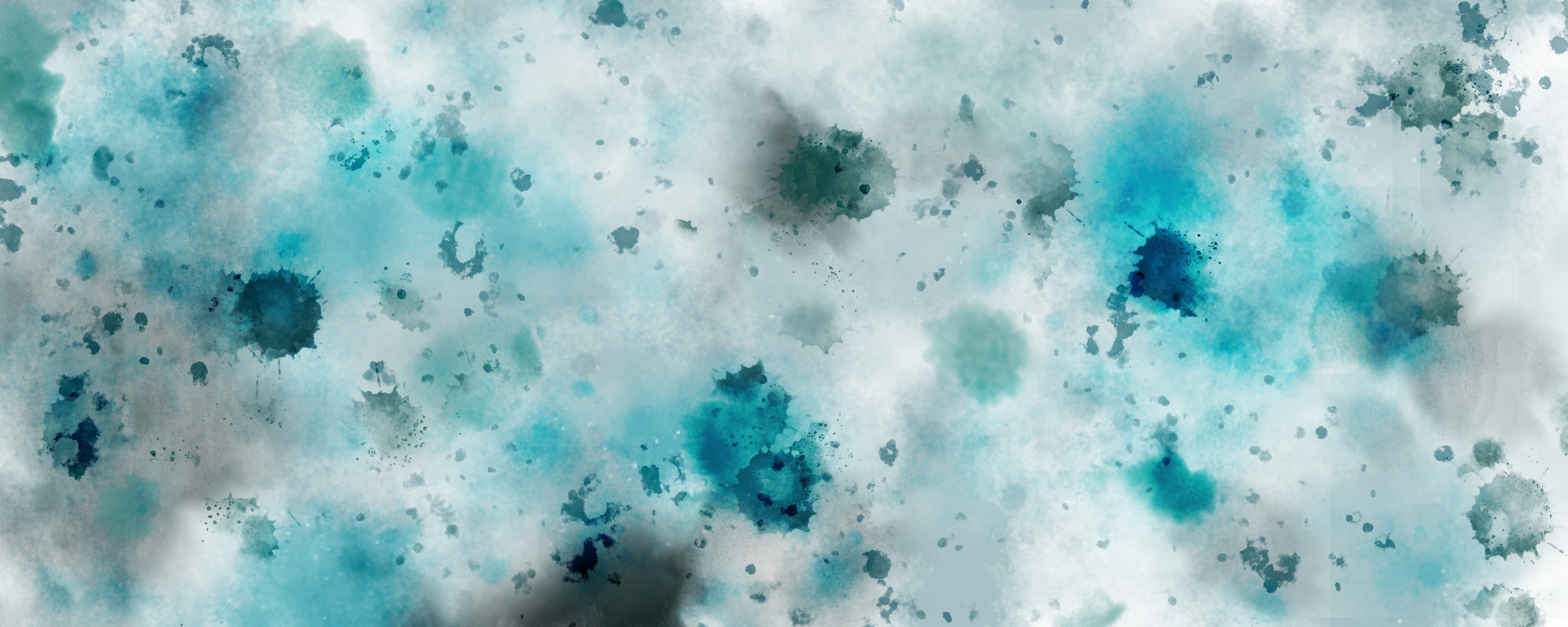 Wandverkleidung Schlafzimmer-Abstraktes Aquarell Blau Türkis Weiß