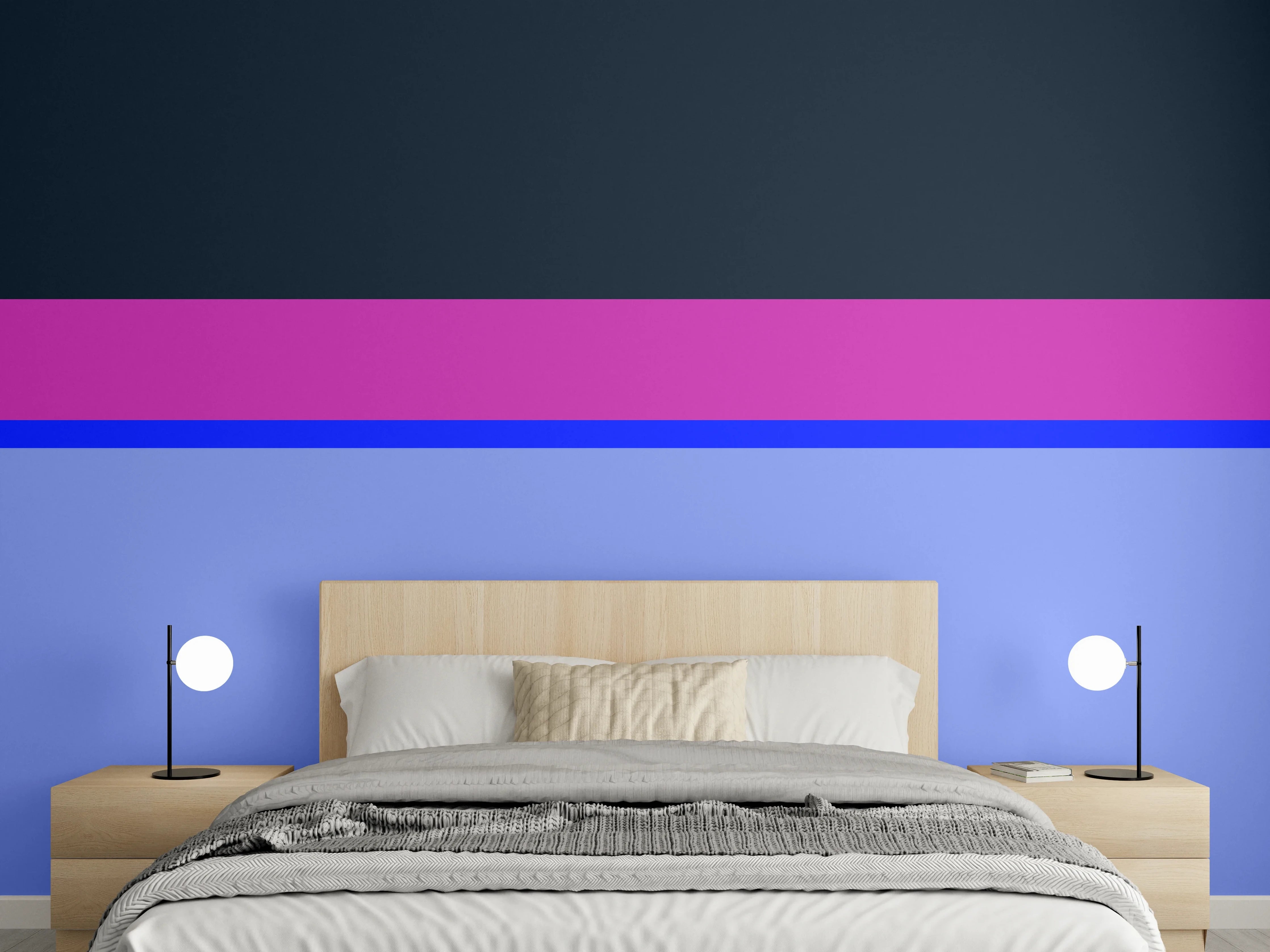 Wandverkleidung Schlafzimmer - Abstraktes Farbflächen-Motiv modern