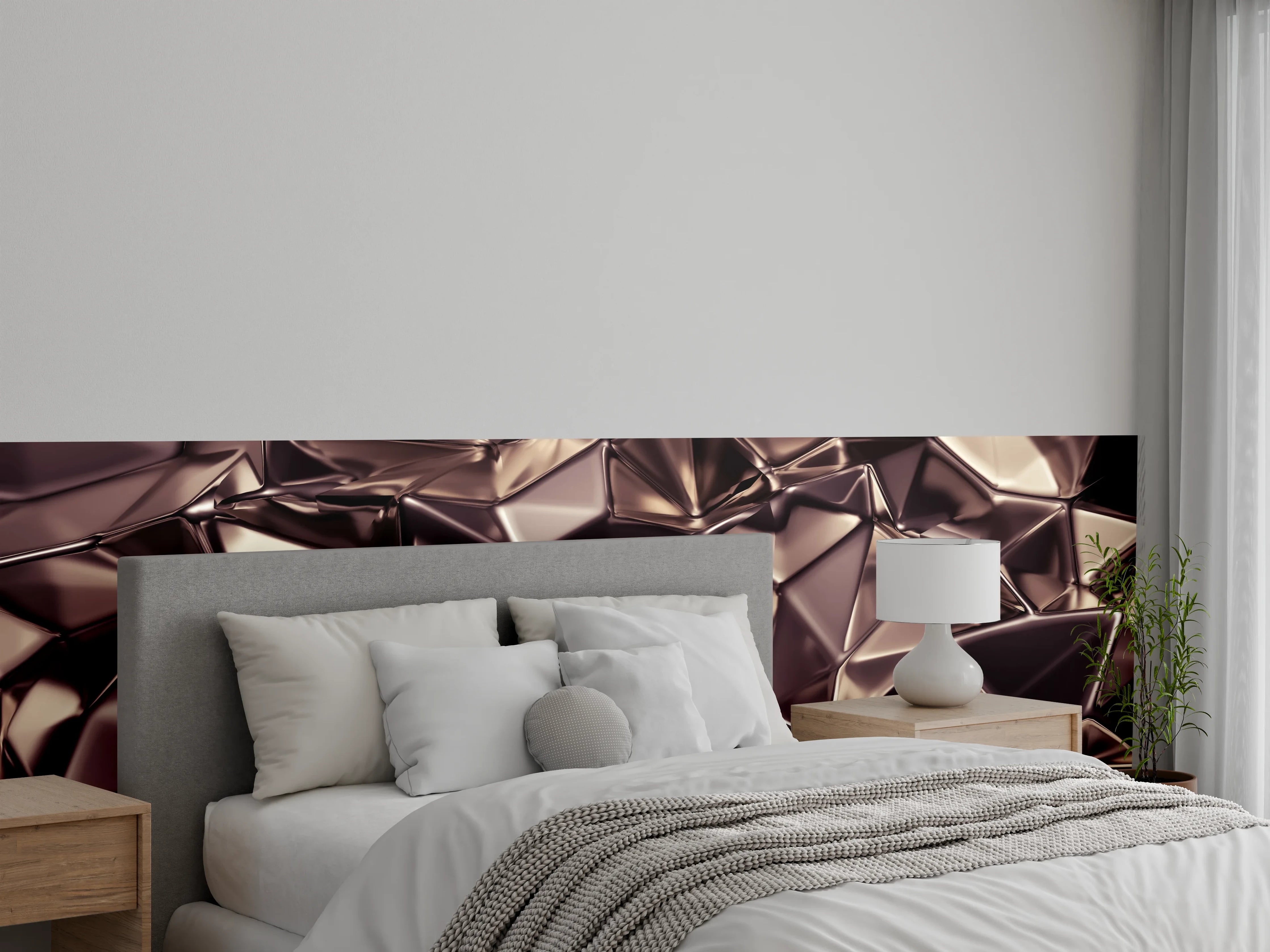 Wandverkleidung Schlafzimmer - Abstraktes Metallic-Muster Modern Chic