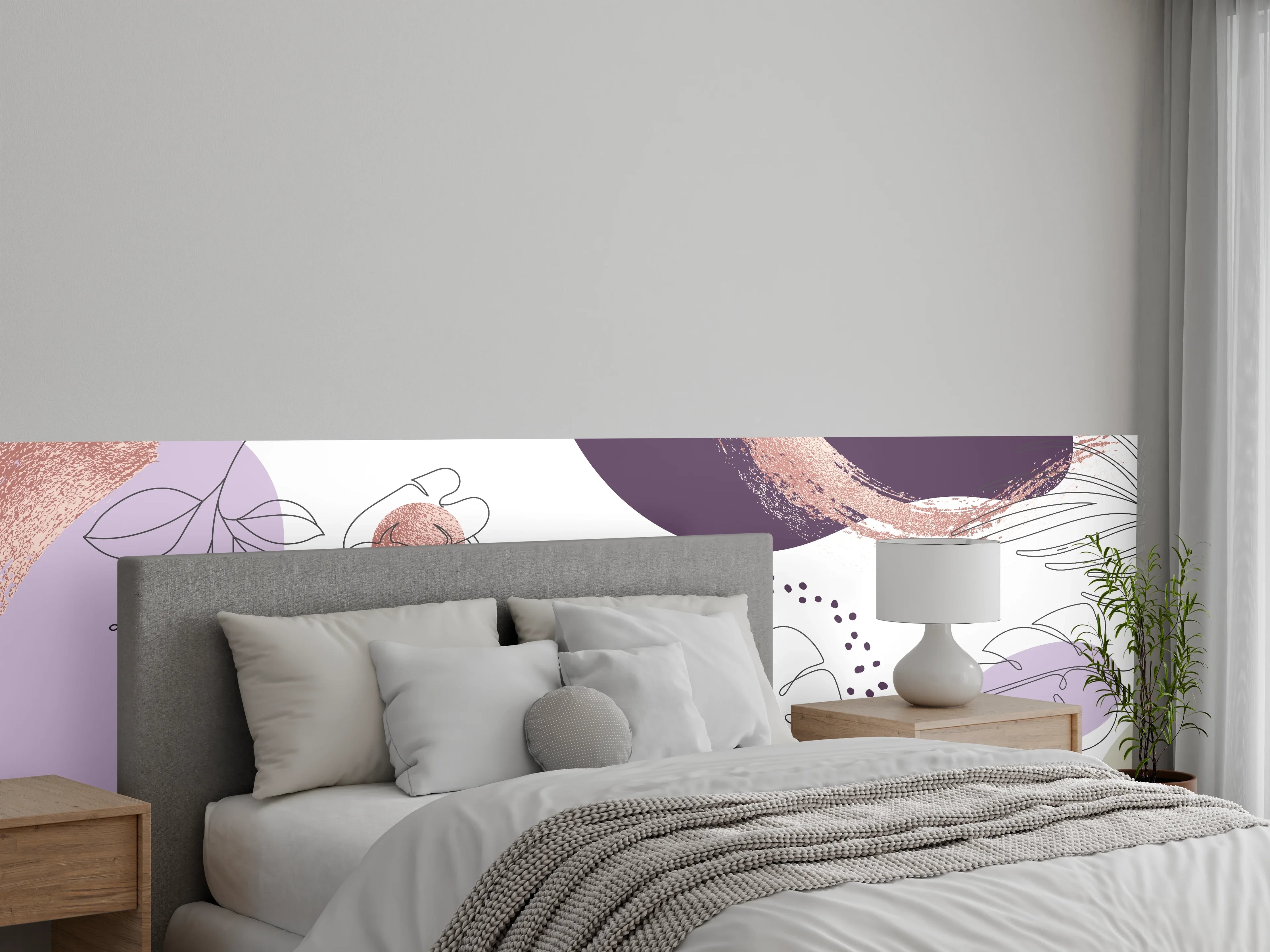 Wandverkleidung Schlafzimmer - Abstraktes Pastellfarben-Design