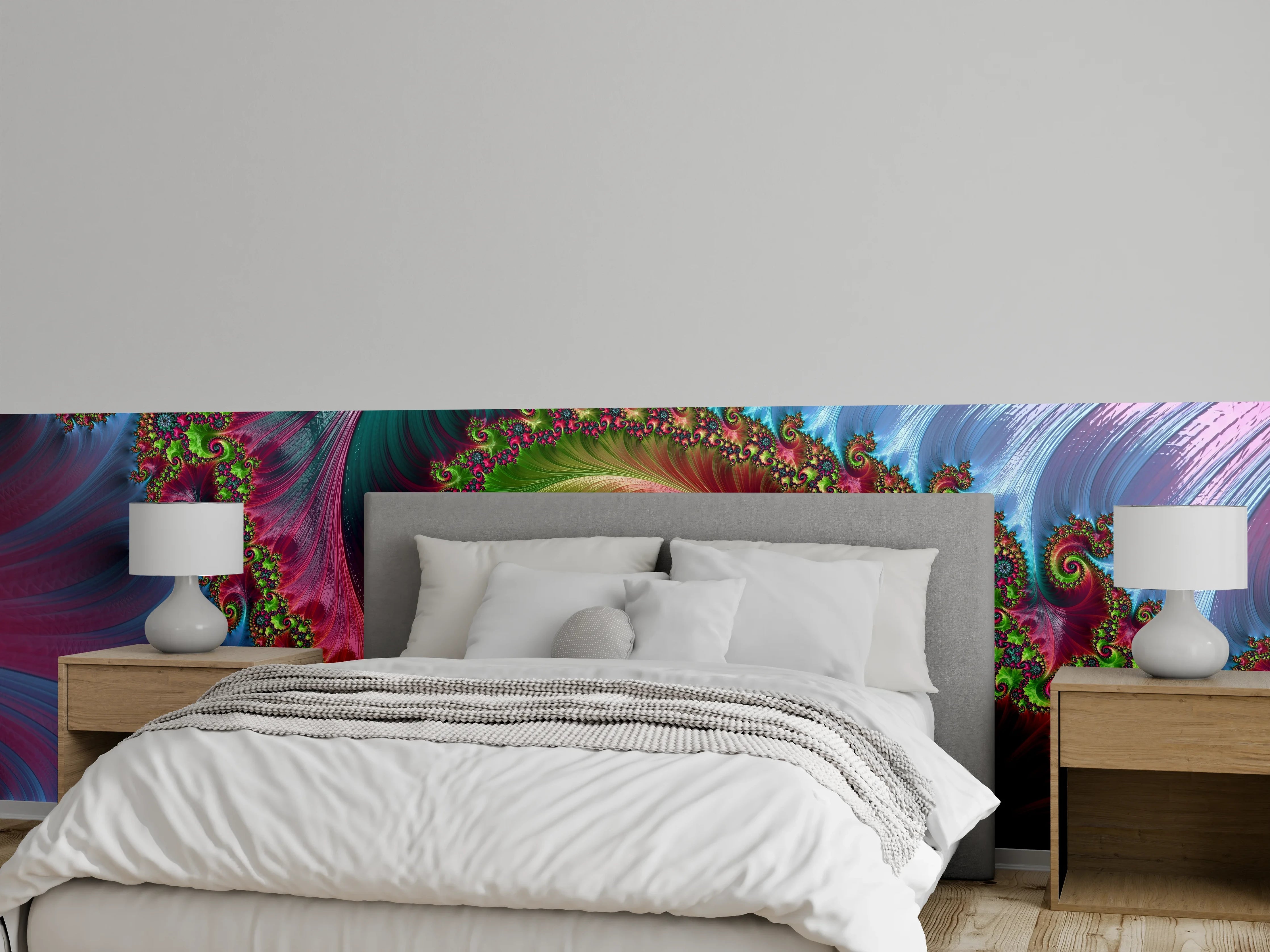 Wandverkleidung Schlafzimmer - Abstraktes Tentakelmuster