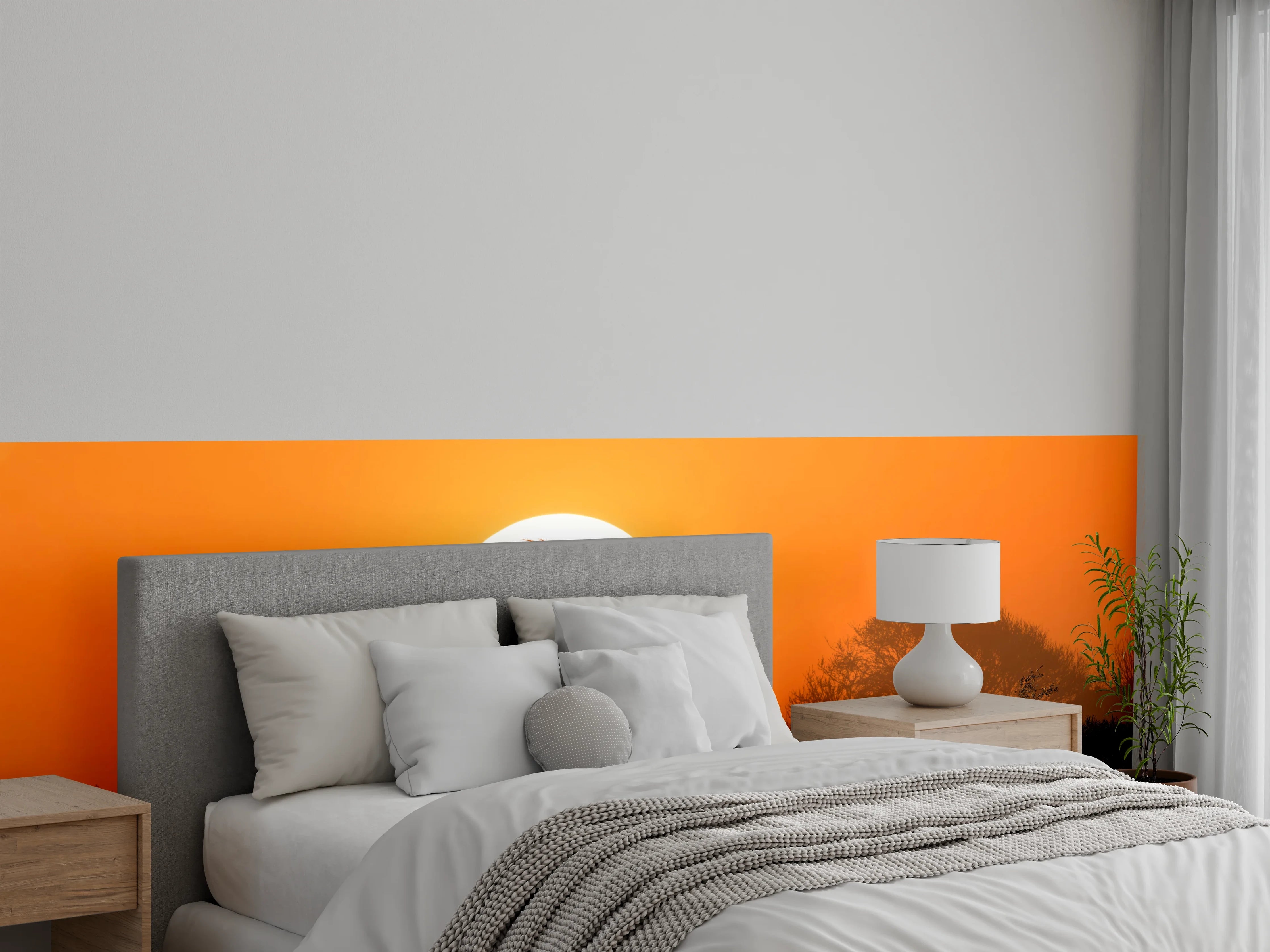 Wandverkleidung Schlafzimmer - Afrikanische Landschaft bei Sonnenuntergang