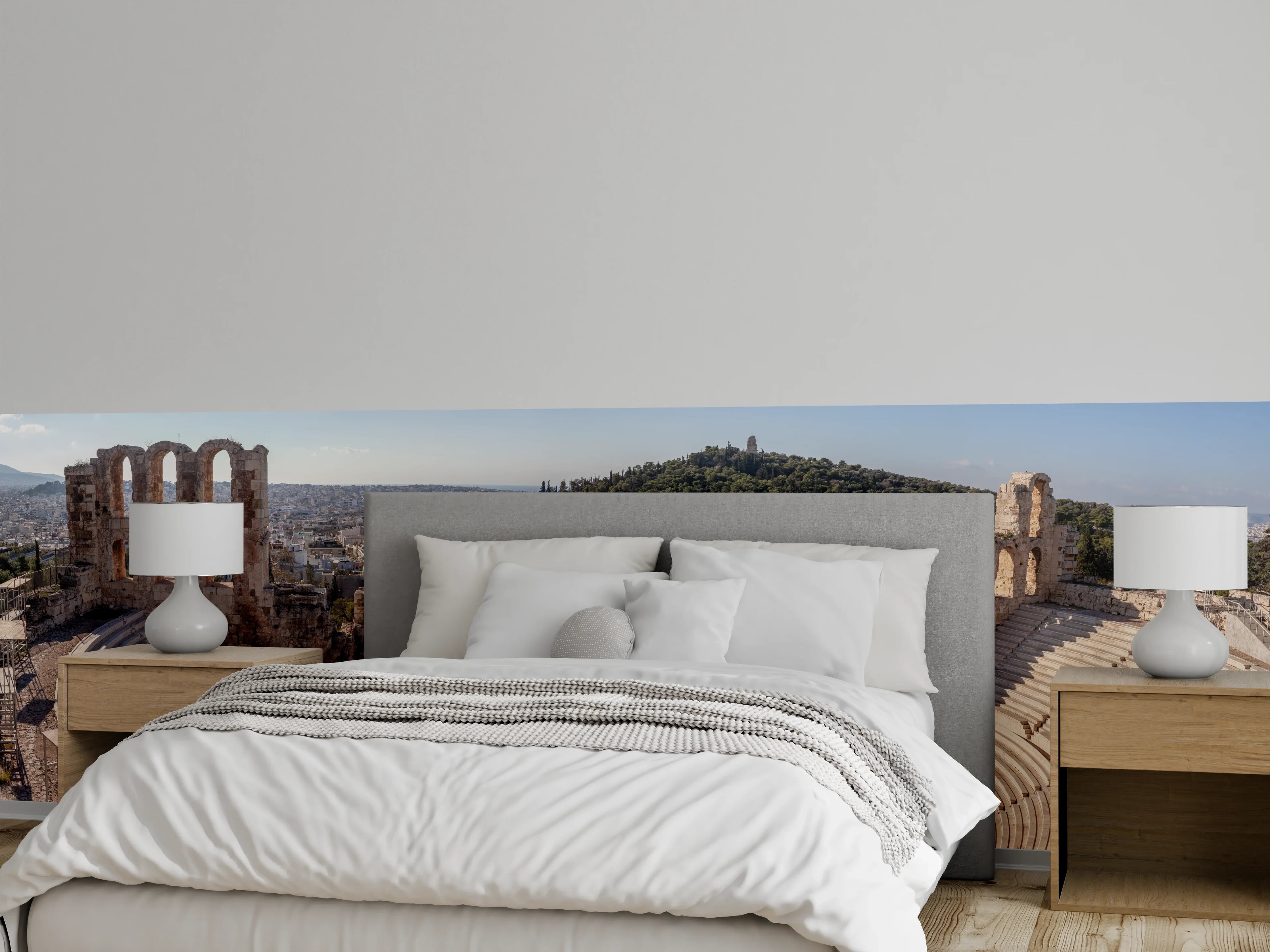 Wandverkleidung Schlafzimmer - Akropolis Amphitheater Athen Panorama