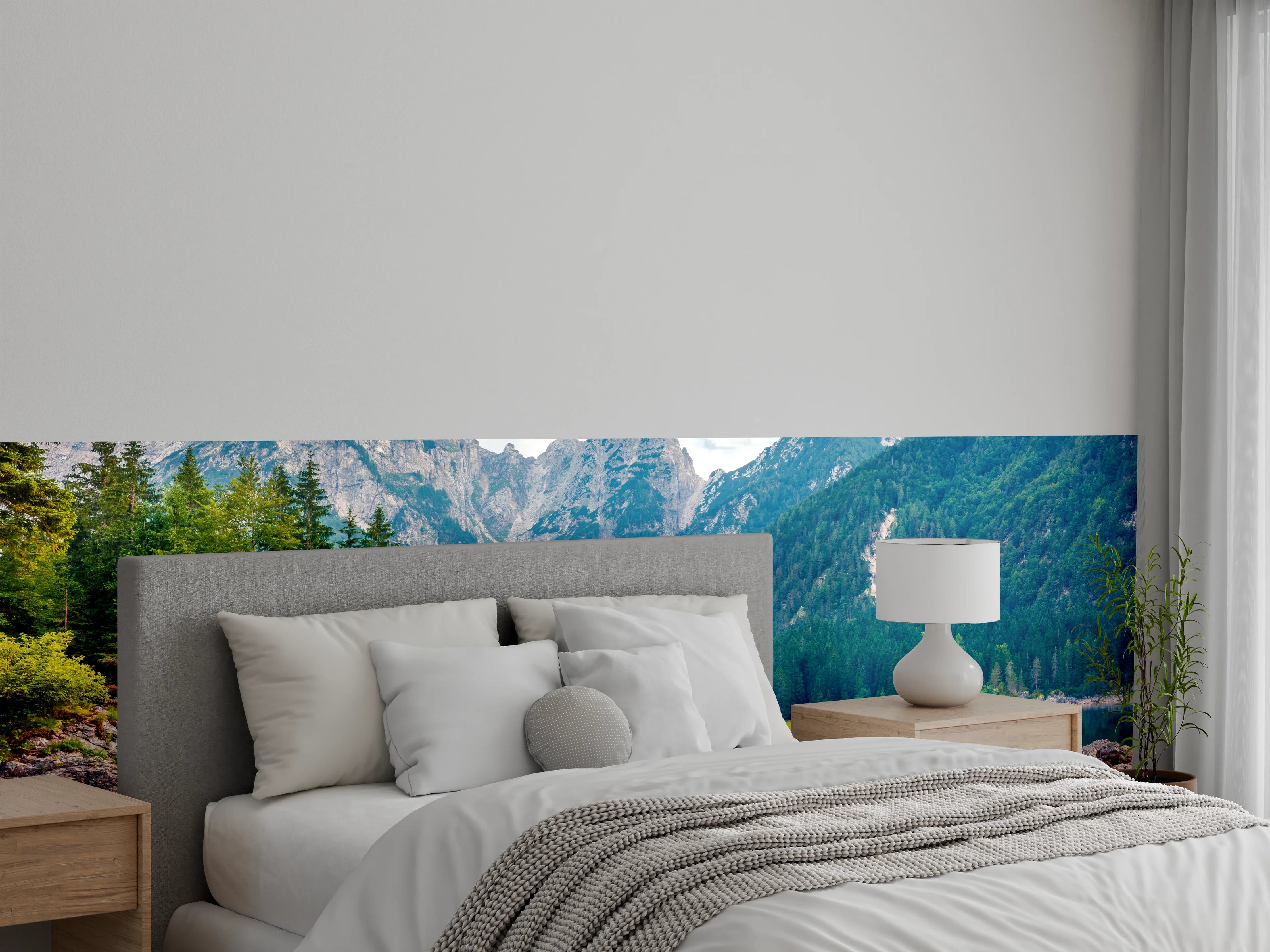 Wandverkleidung Schlafzimmer - Alpen See Panorama Landschaft