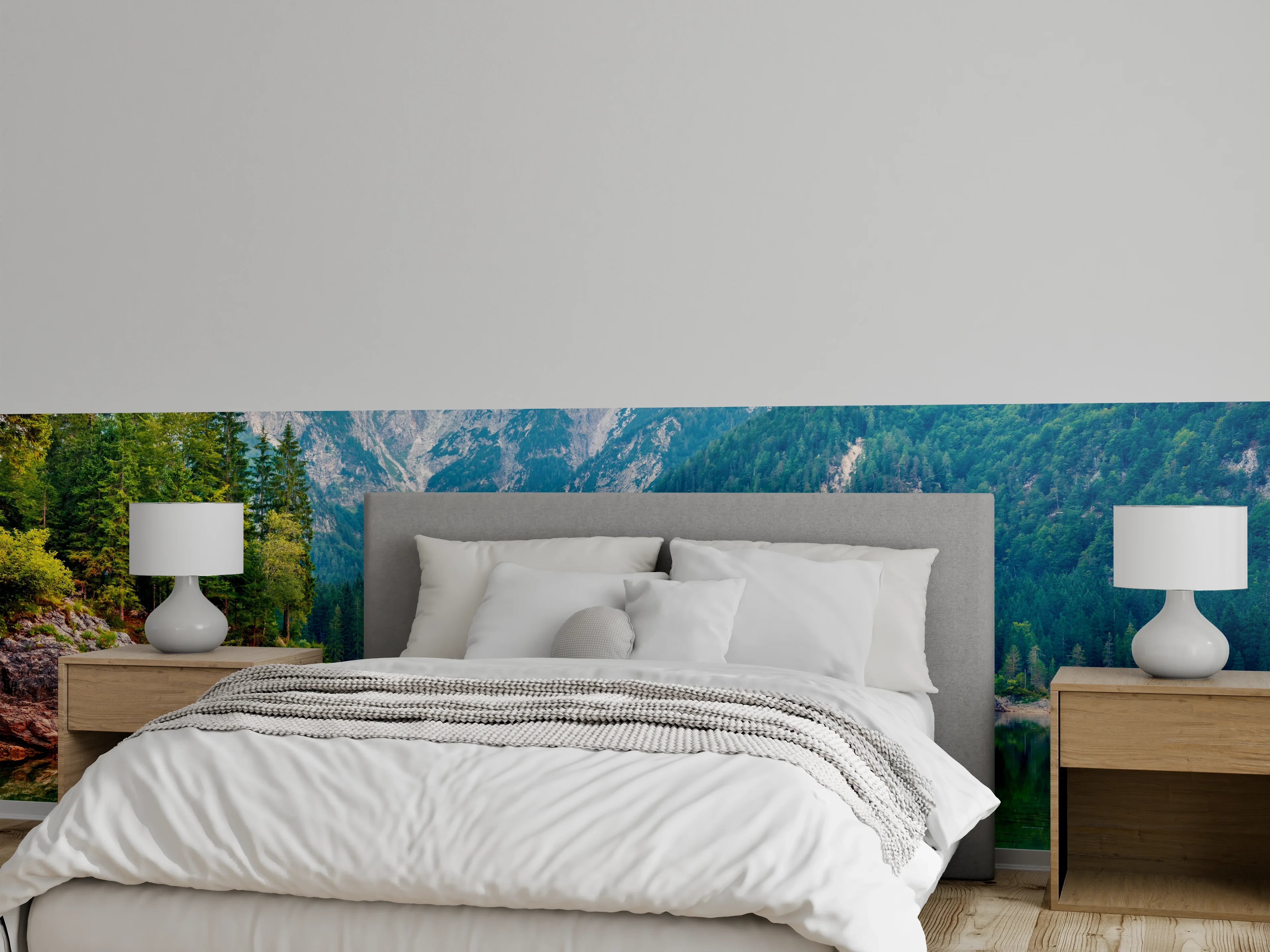 Wandverkleidung Schlafzimmer - Alpen See Panorama Landschaft