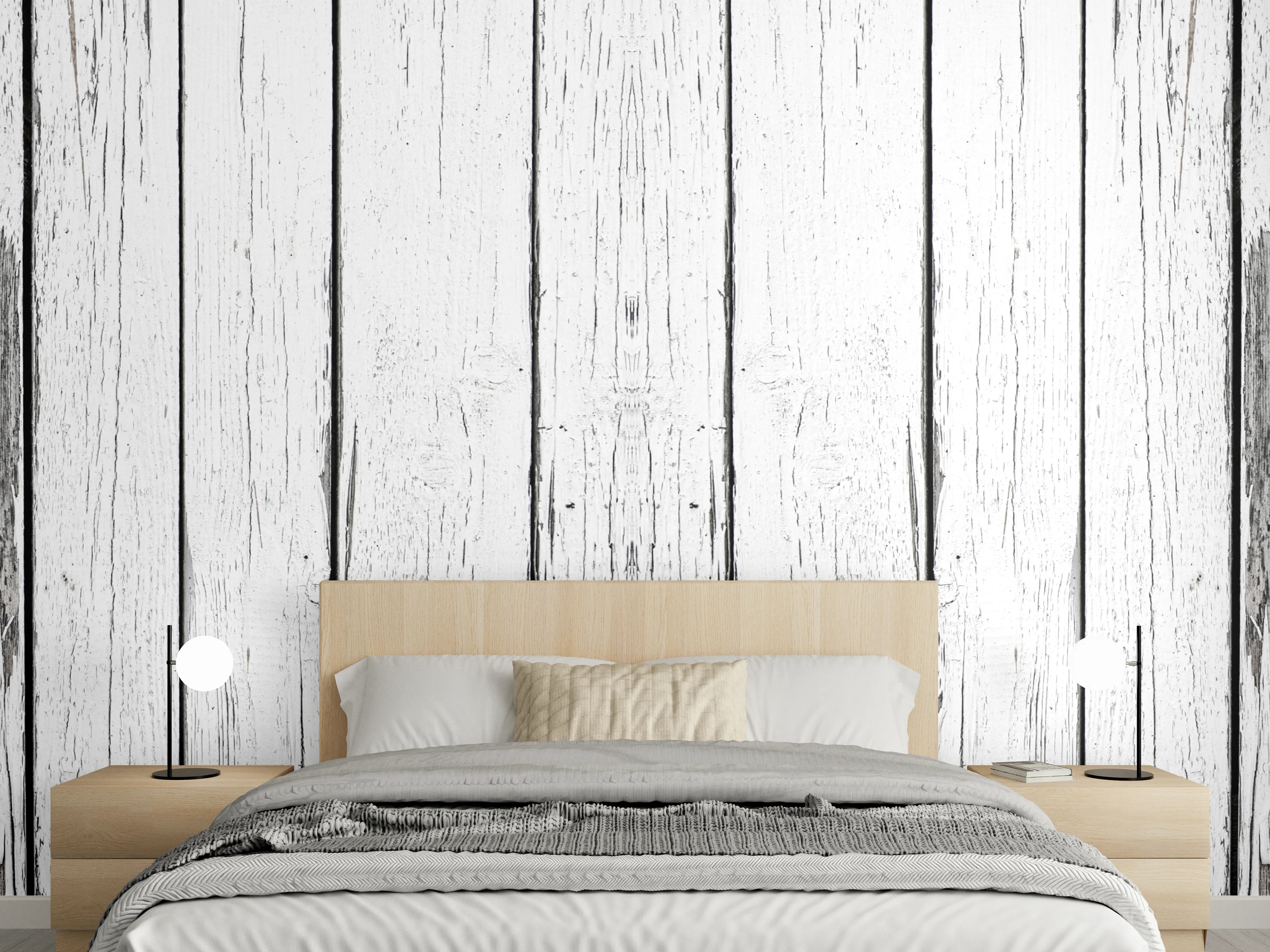 Wandverkleidung Schlafzimmer - Alt weiß lackierter Holzzaun