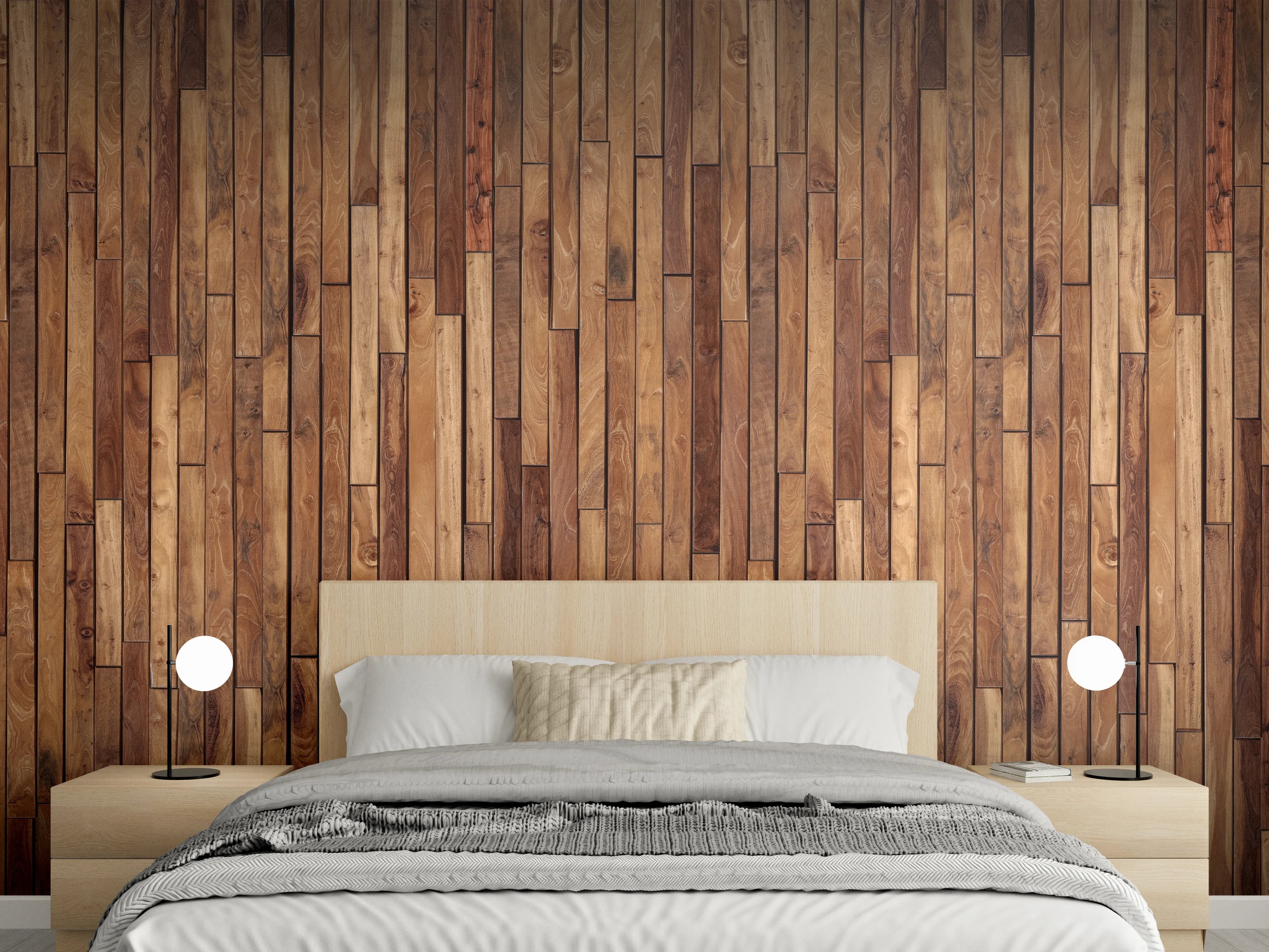 Wandverkleidung Schlafzimmer - Alte Kiefernholz Planken