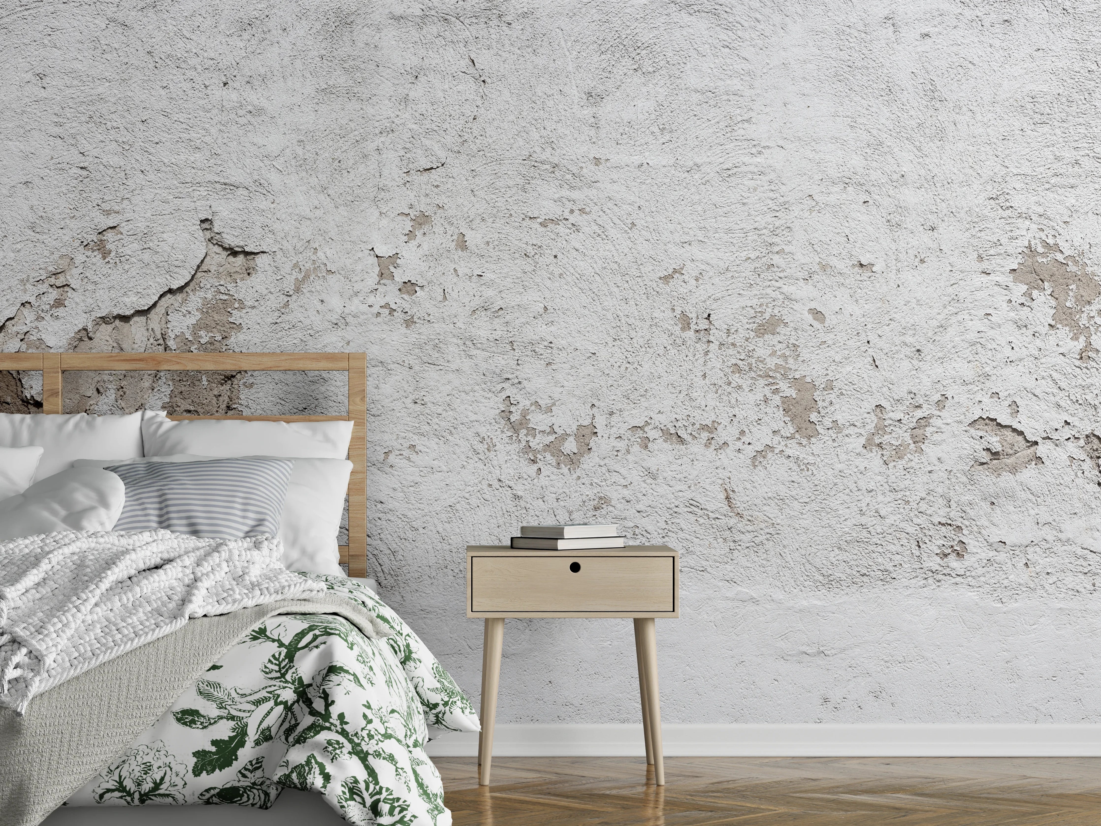 Wandverkleidung Schlafzimmer - Alte Mauer mit abblätterndem Putz
