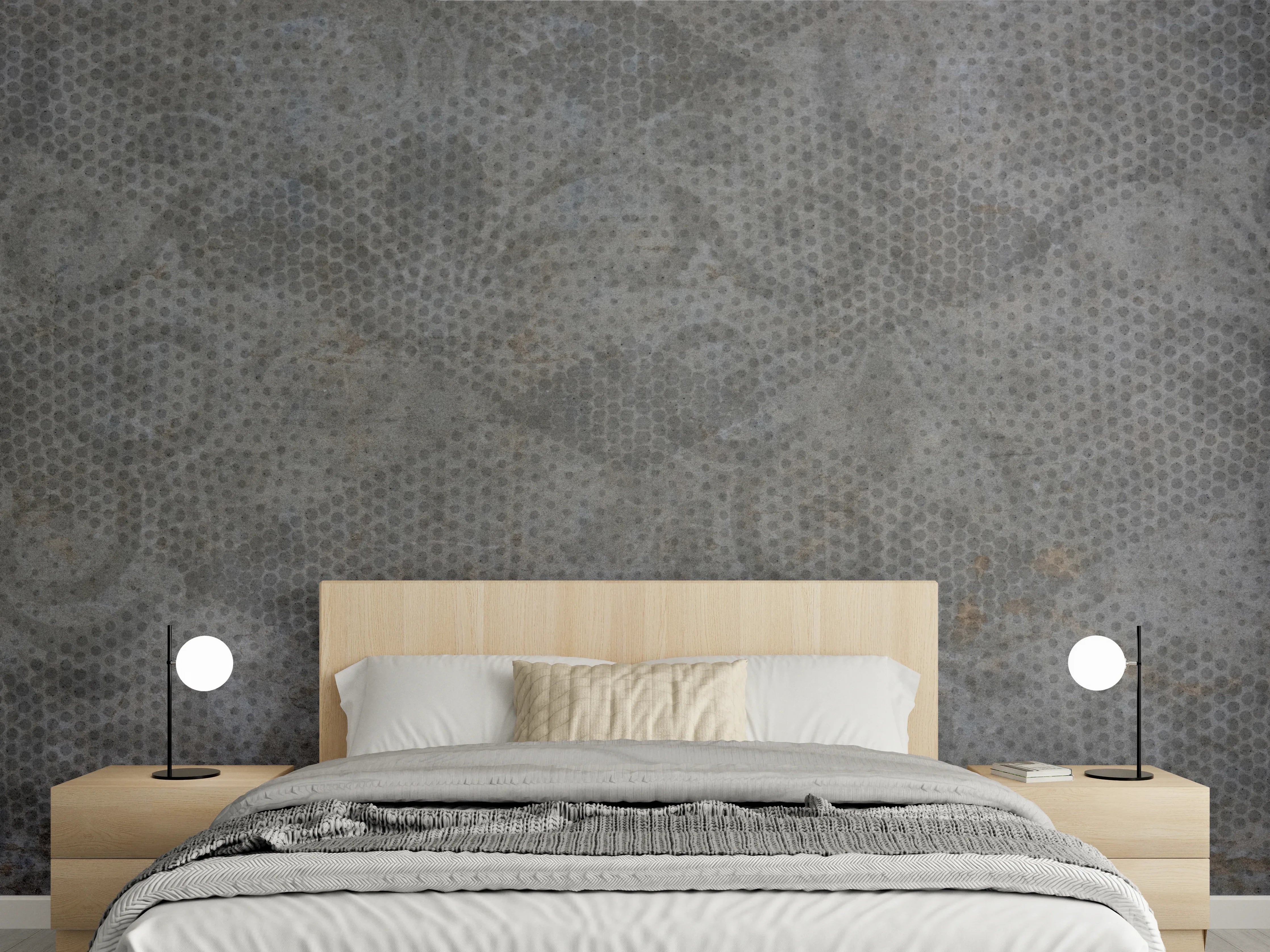 Wandverkleidung Schlafzimmer - Alte braunbefleckte Tapete