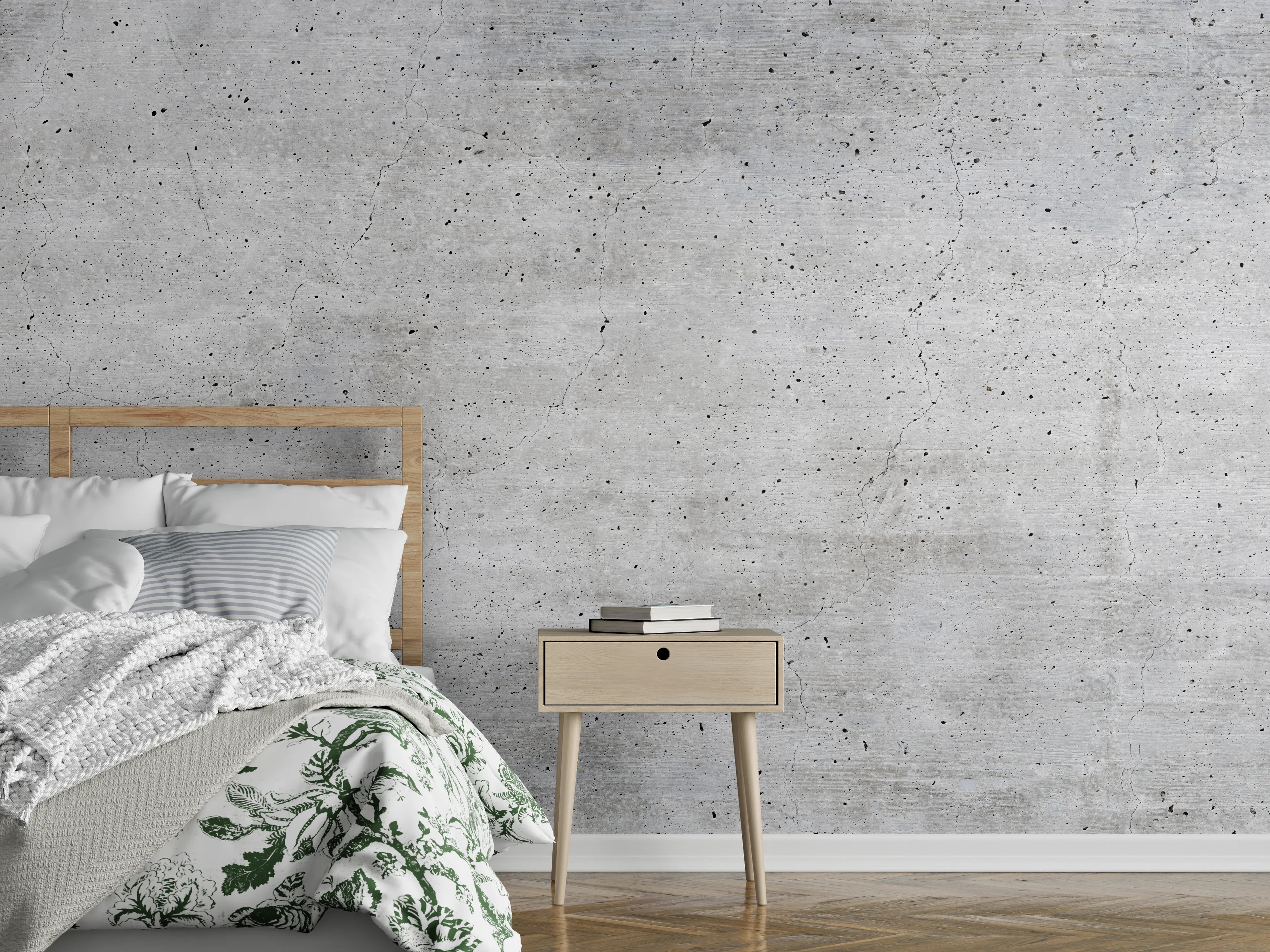Wandverkleidung Schlafzimmer - Alte gräuliche Betonmauer