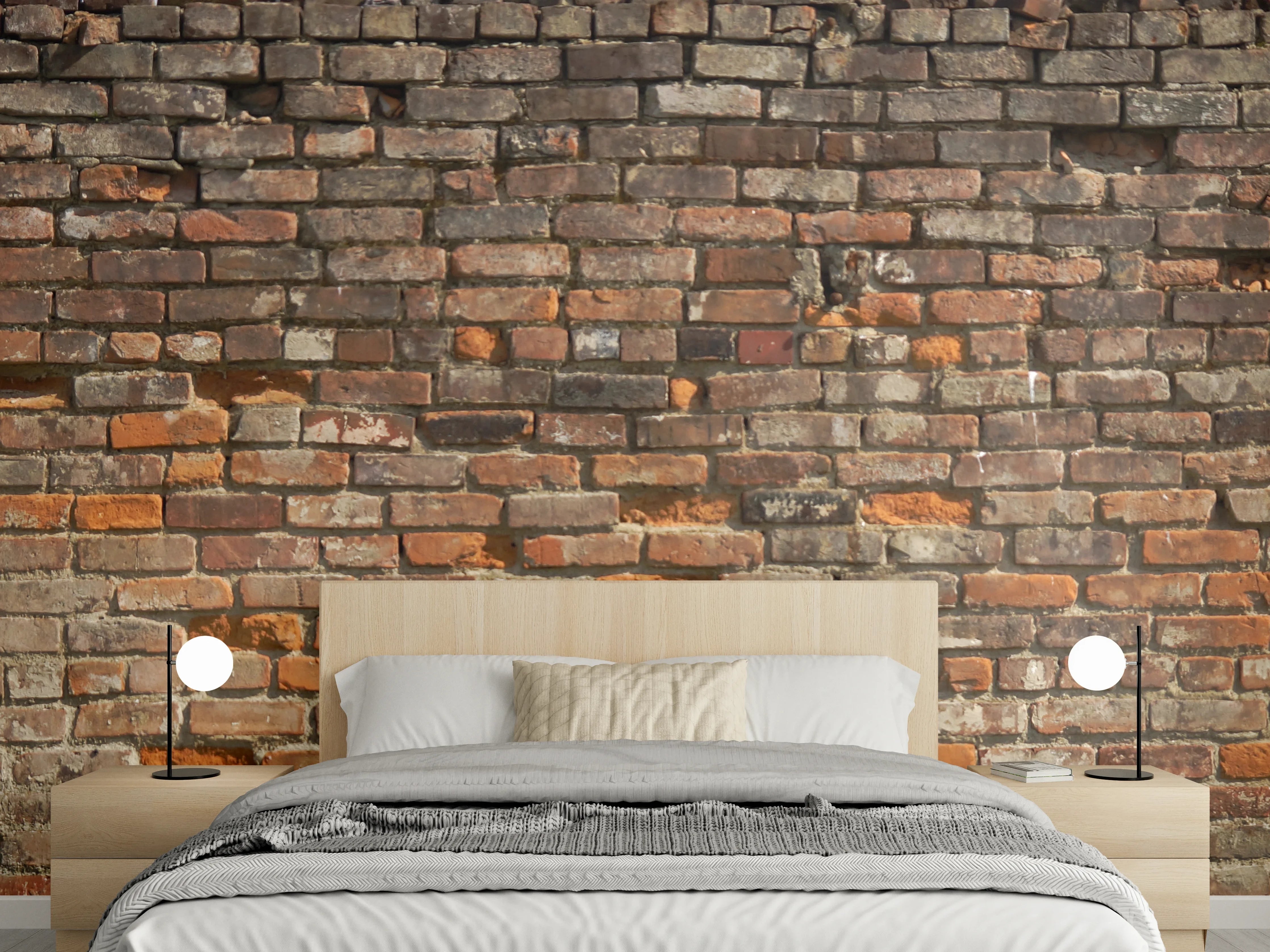Wandverkleidung Schlafzimmer - Alte kaputte Ziegelwand