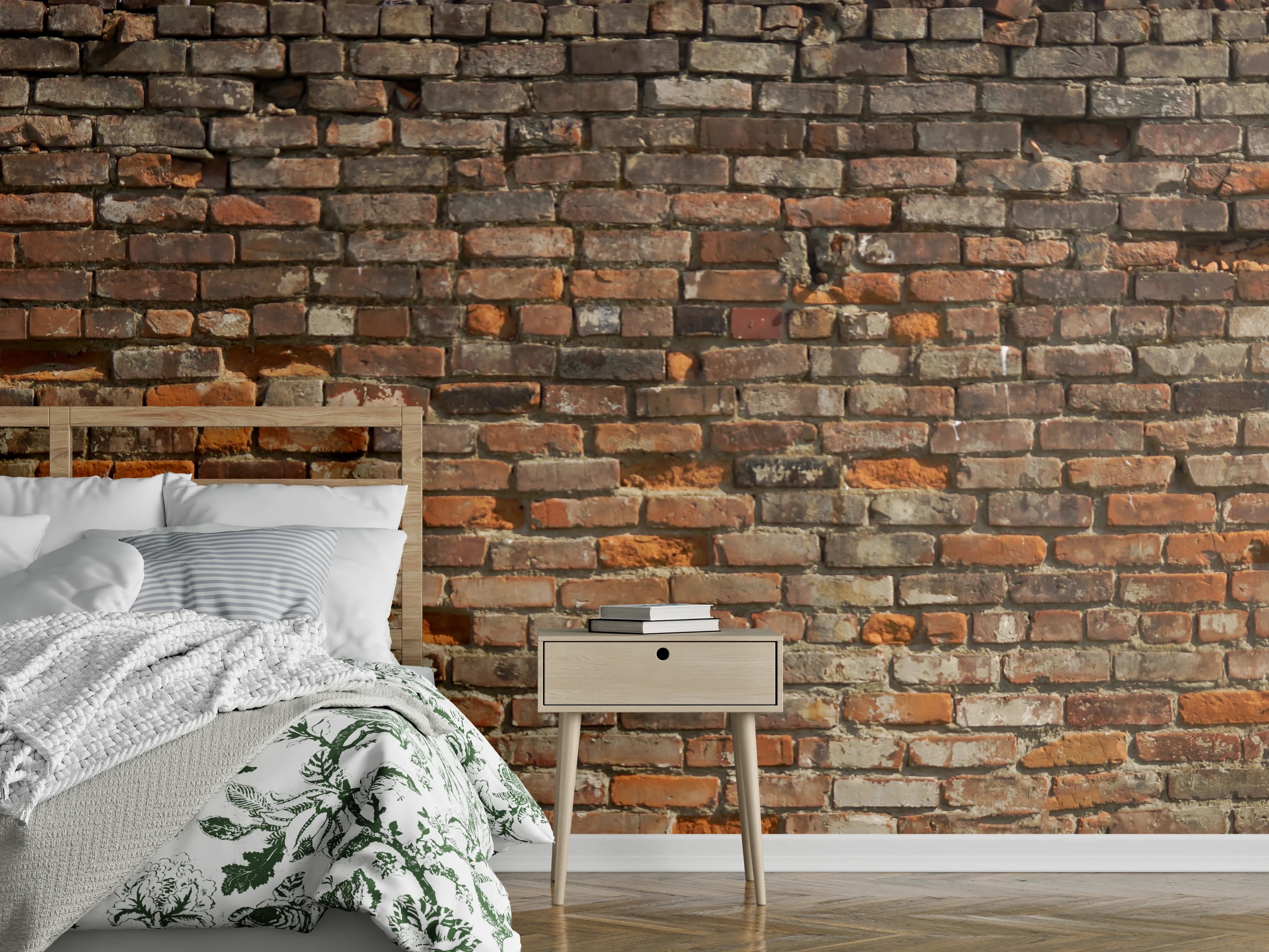 Wandverkleidung Schlafzimmer - Alte kaputte Ziegelwand