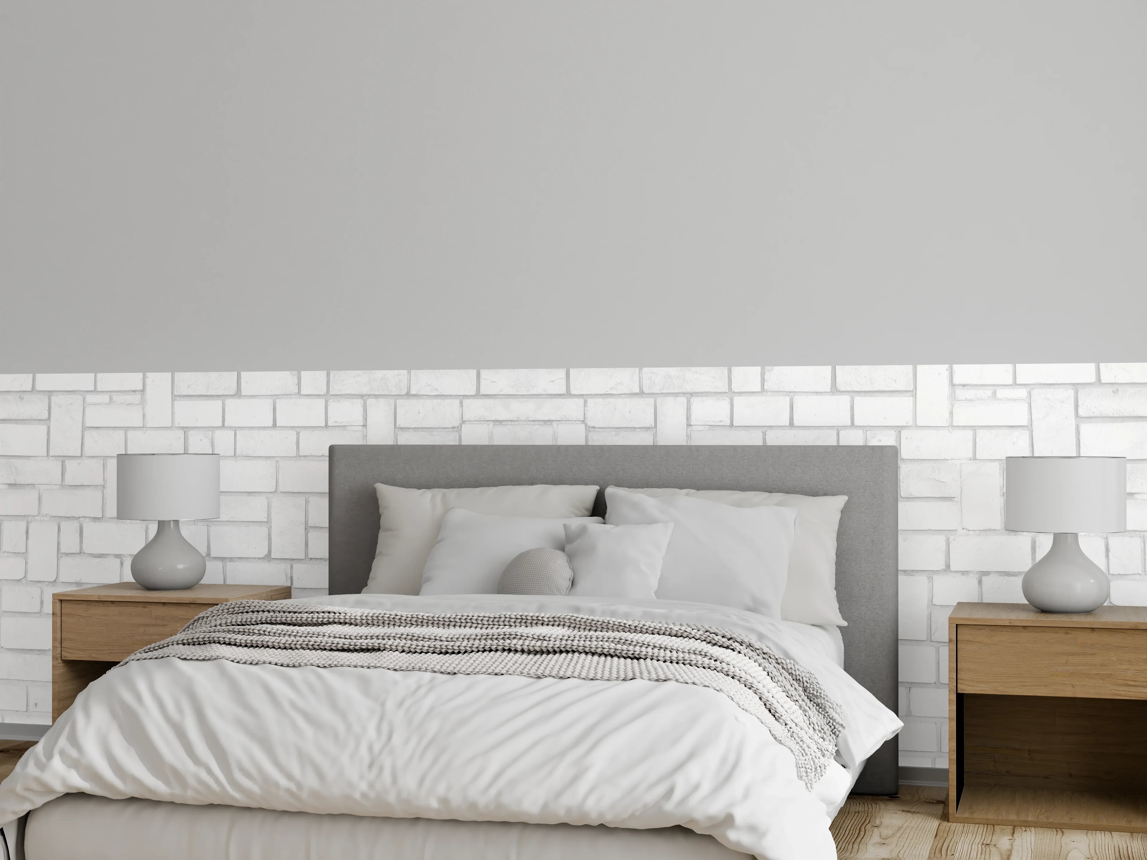 Wandverkleidung Schlafzimmer - Alte weiße Backsteinmauer Muster