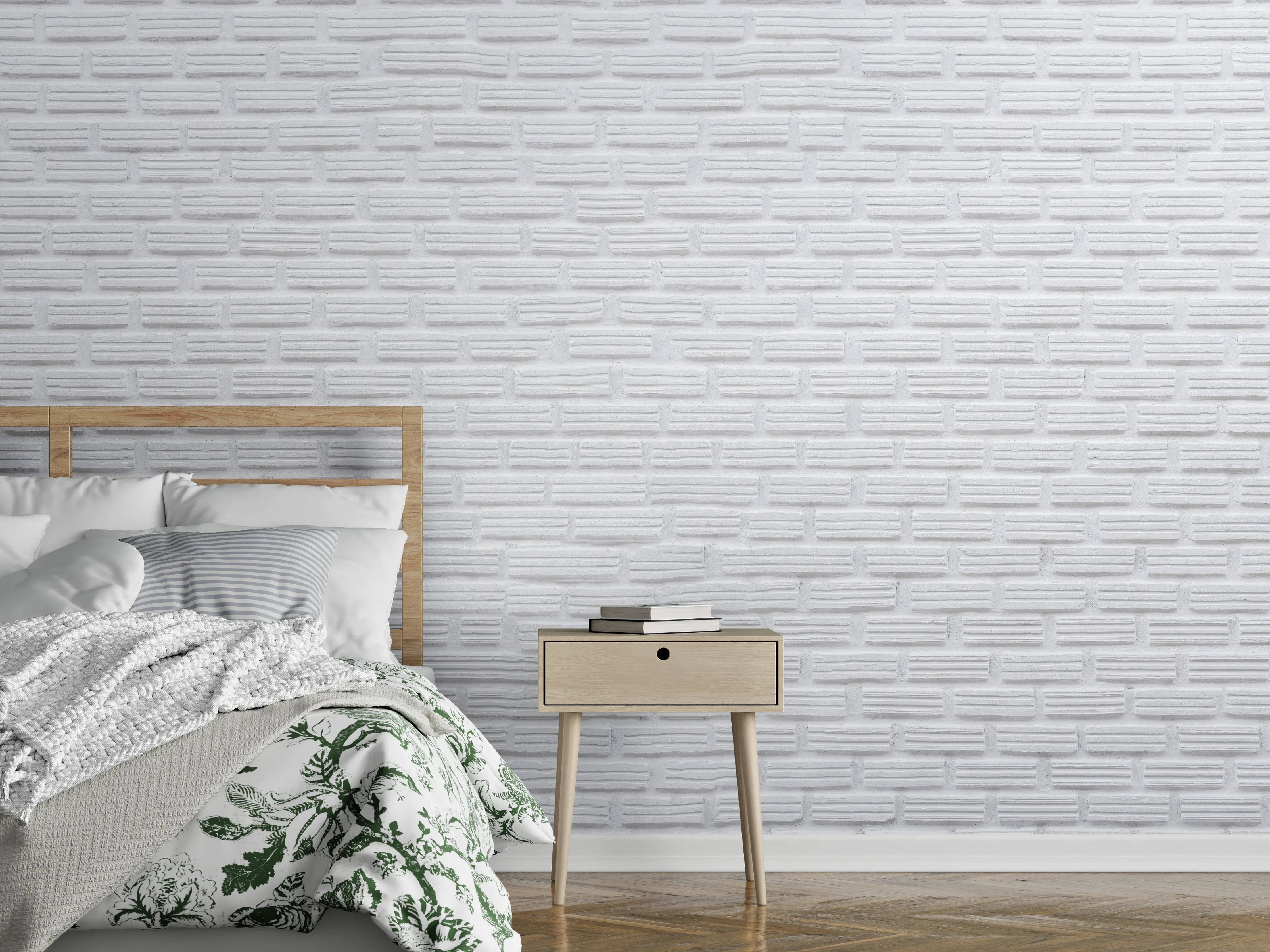 Wandverkleidung Schlafzimmer - Alte weiße Ziegelwand Textur