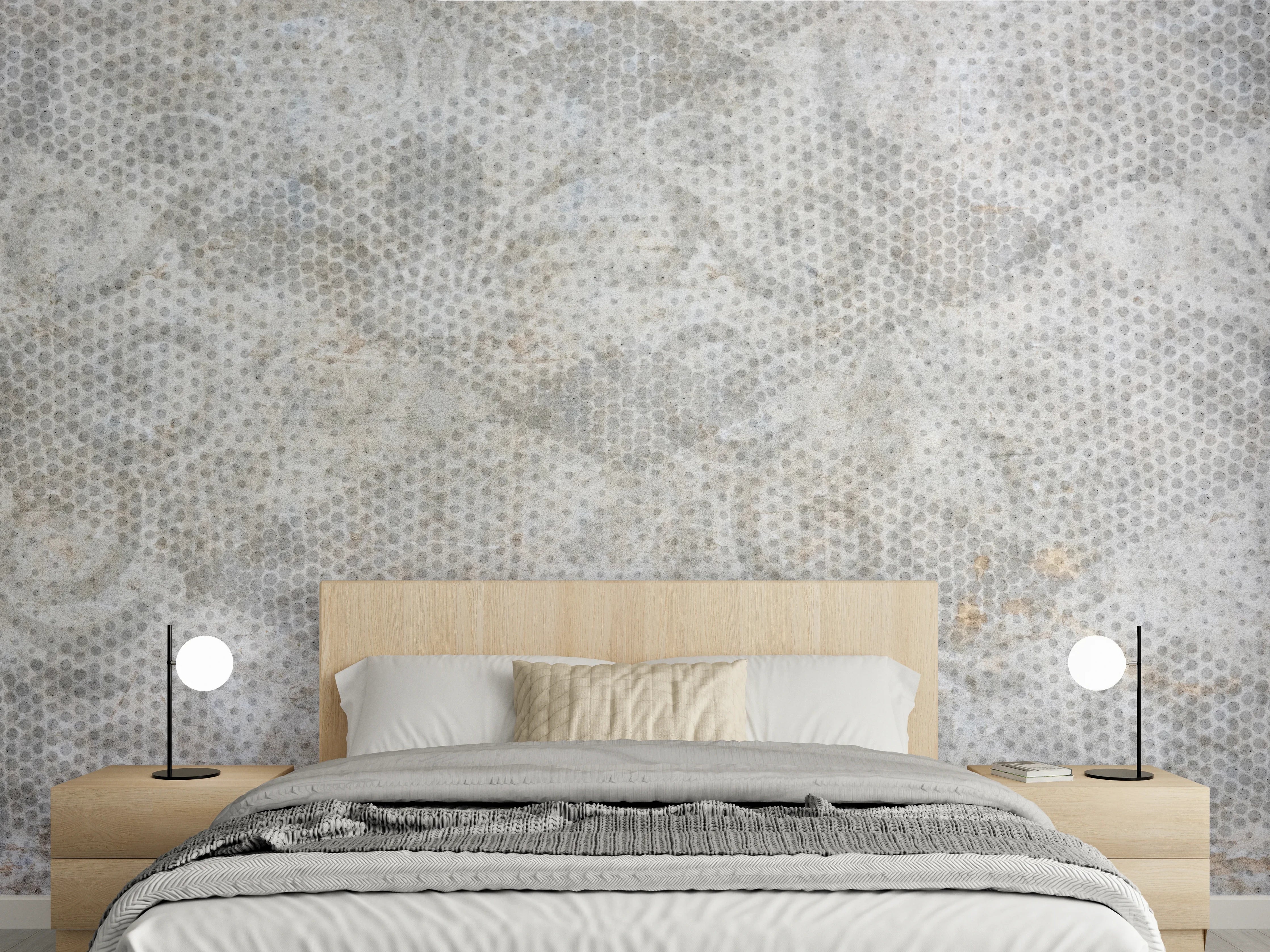 Wandverkleidung Schlafzimmer - Alte weiße befleckte Tapete