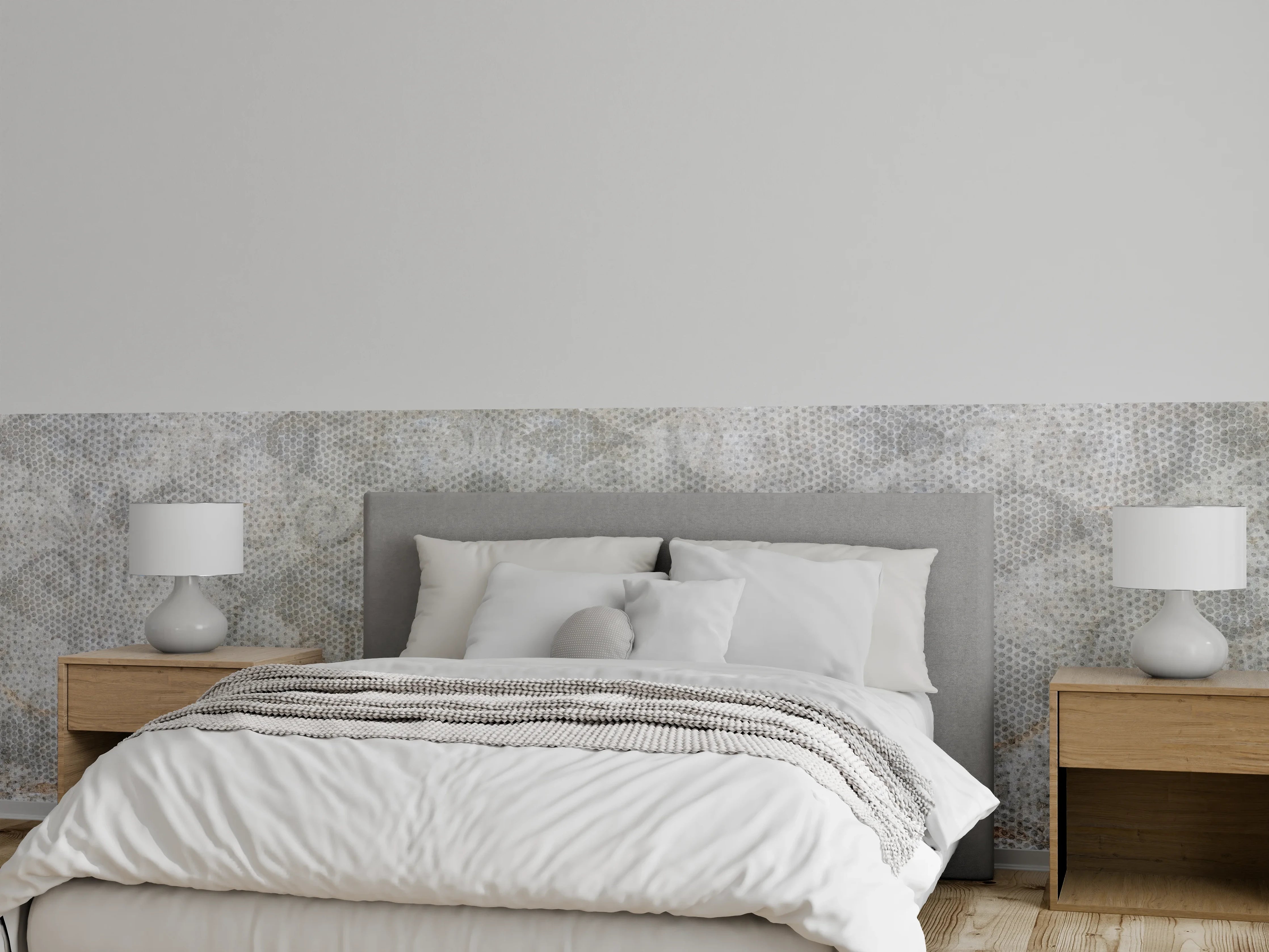 Wandverkleidung Schlafzimmer - Alte weiße befleckte Tapete